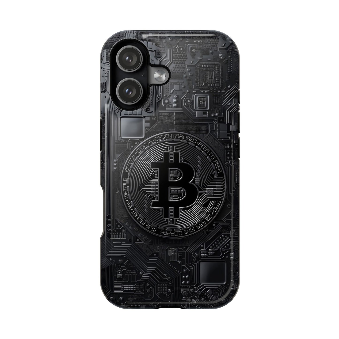 Black Bitcoin Magnetic iPhone Cases - Ideal for Tech Enthusiasts