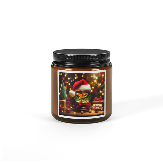 Christmas Scented Soy Candle (Multi-Size, Amber Jar)