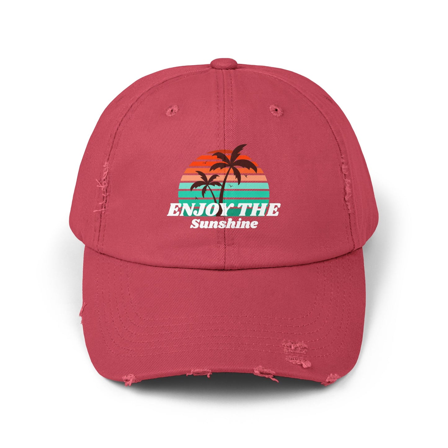 Enjoy The Sunshine Unisex Distressed Cap