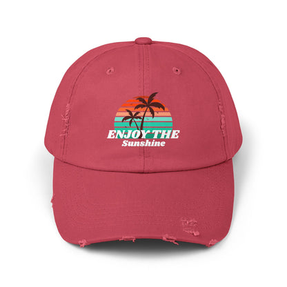 Enjoy The Sunshine Unisex Distressed Cap
