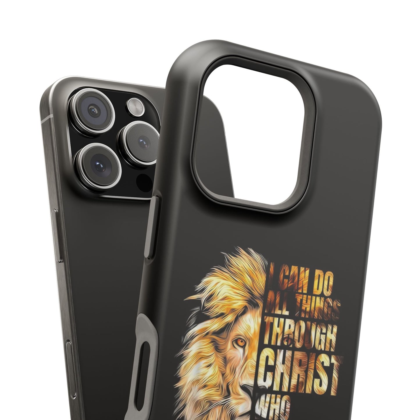 Inspirational Lion Magnetic iPhone Case, Strength & Faith, Christian Accessories