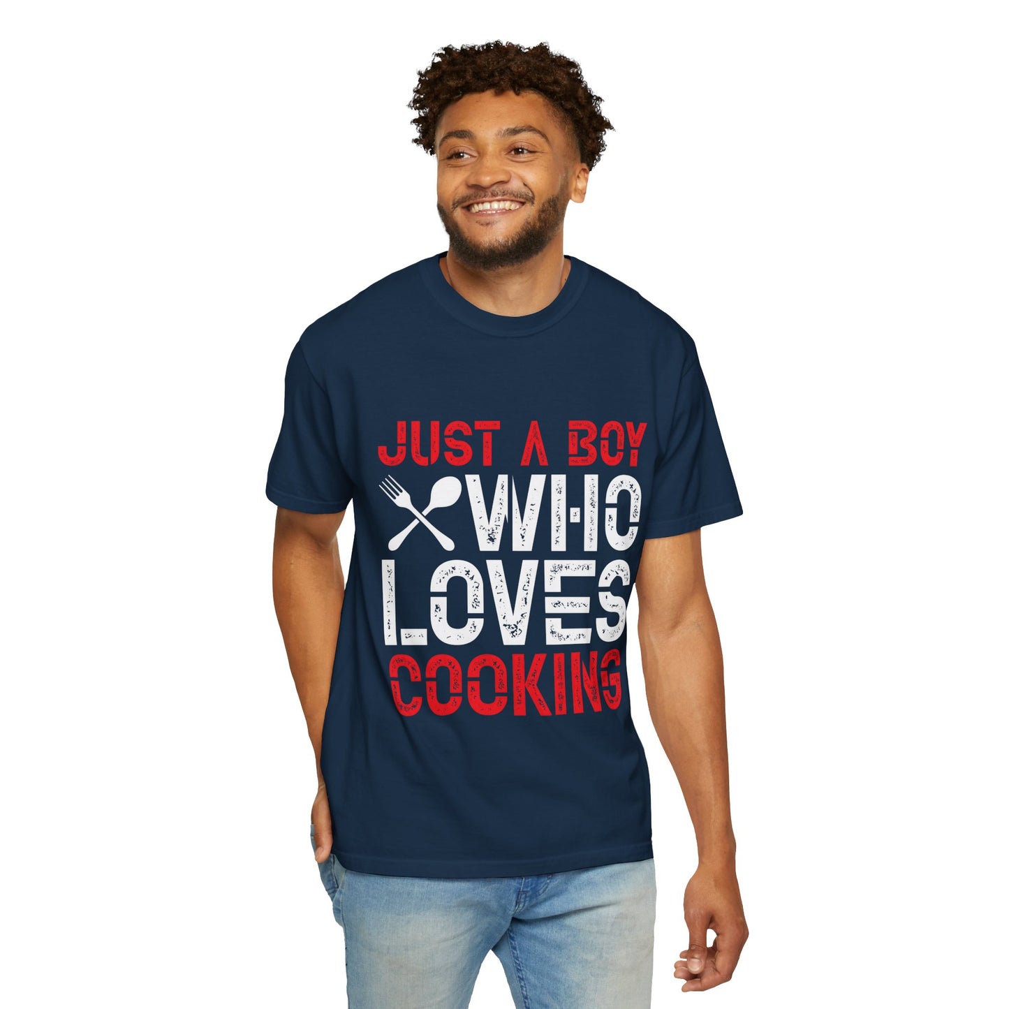 Just a Boy Who Loves Cooking T-Shirt - Unisex Garment-Dyed Tee