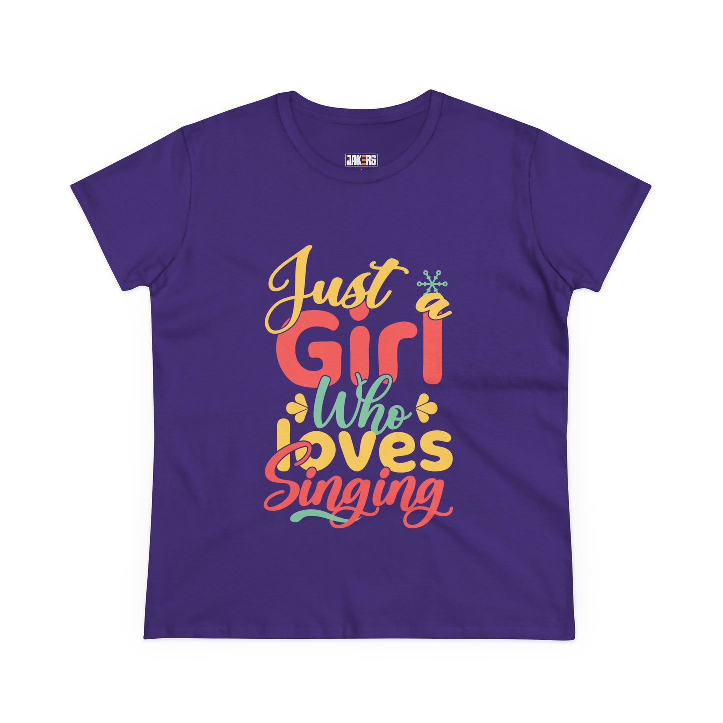 Just a Girl Who Loves Singing Tee - Women's Midweight Cotton T-Shirt