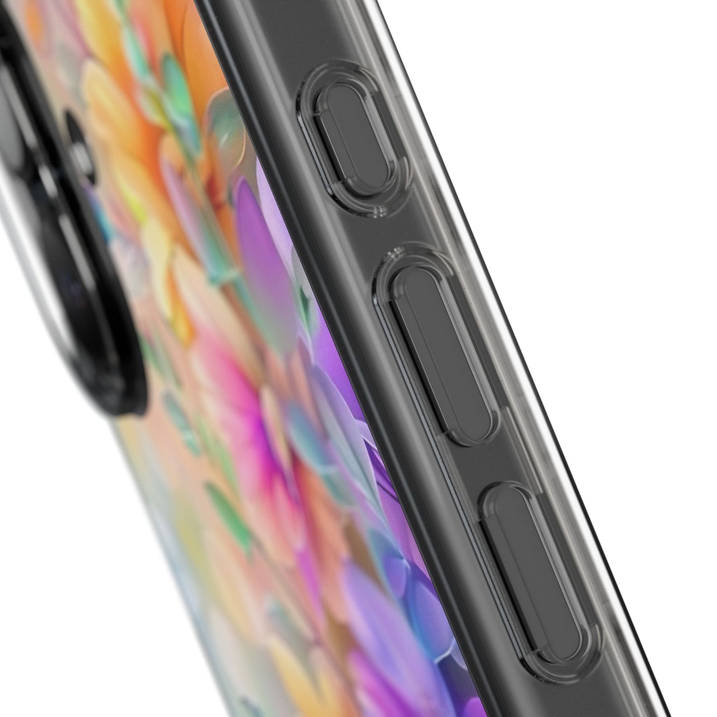 Floral Clear Phone Case -  Colorful Spring Design