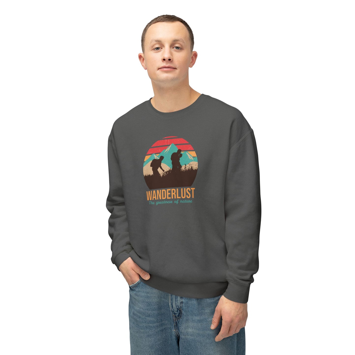 Wanderlust The Greatness Of Nature Unisex Lightweight Crewneck Sweatshirt