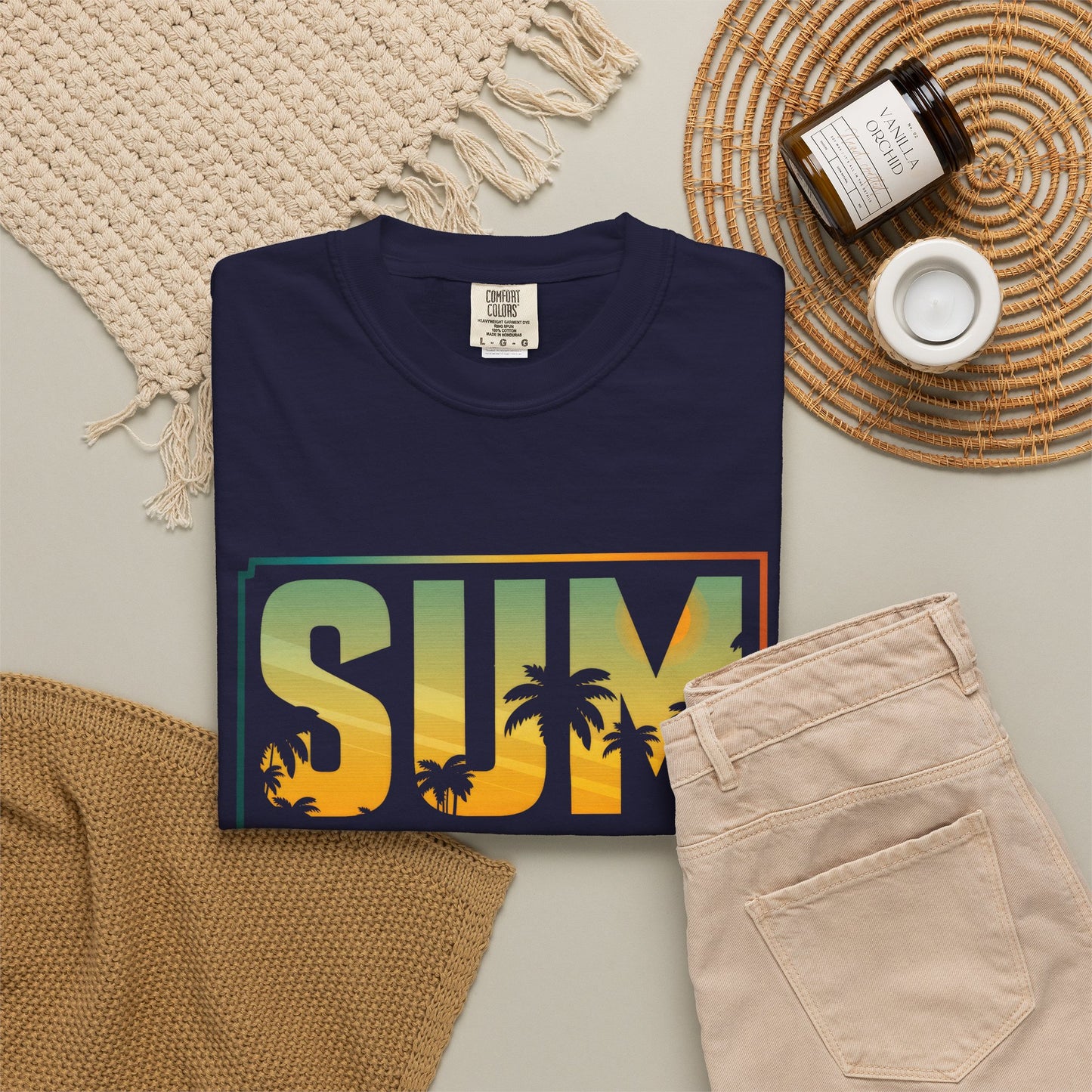 Unisex Summer Vibes T-Shirt - Garment-Dyed Tee for Beach Lovers & Vacation Fun