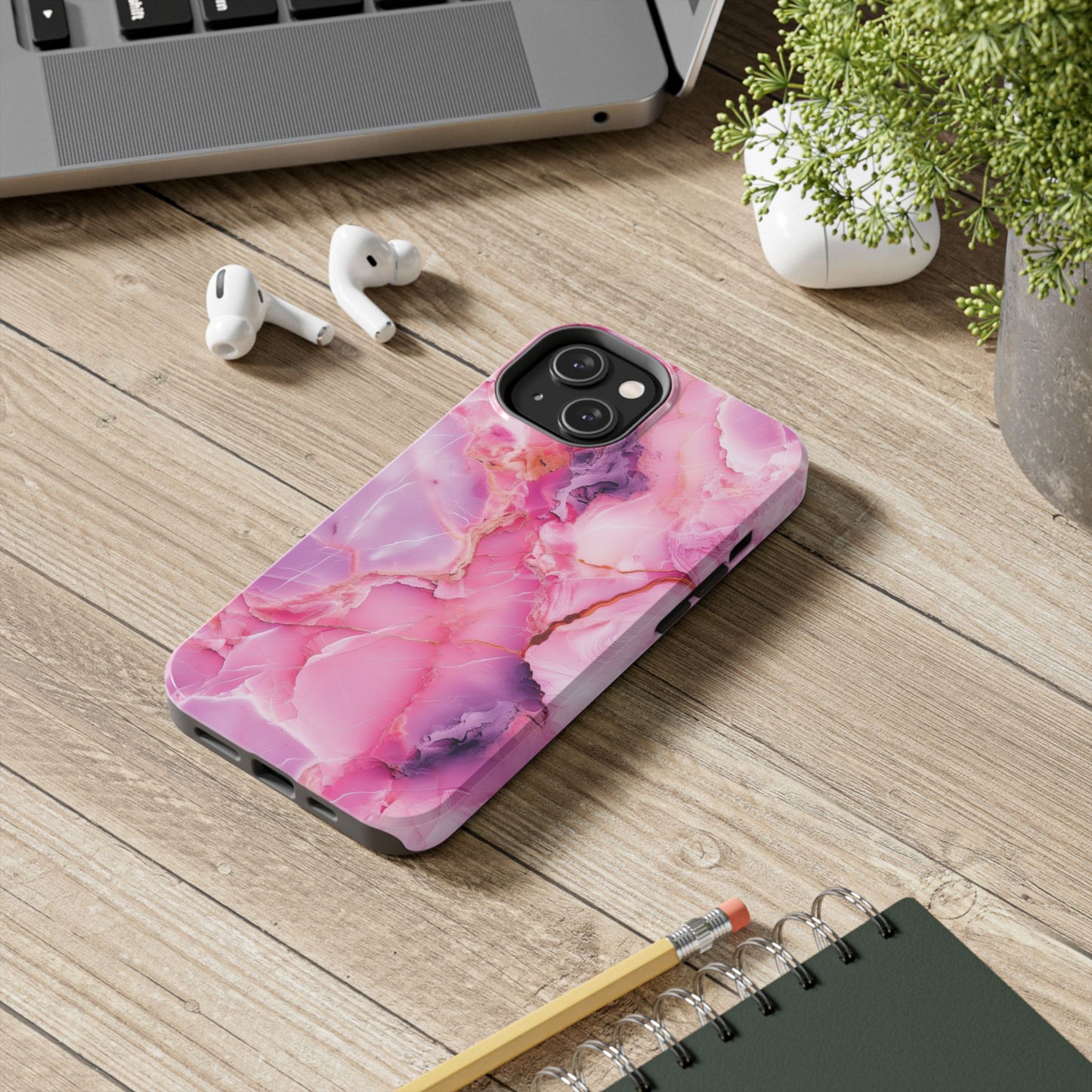 Pink Marble Tough Cases for iPhone, Stylish Protective Covers