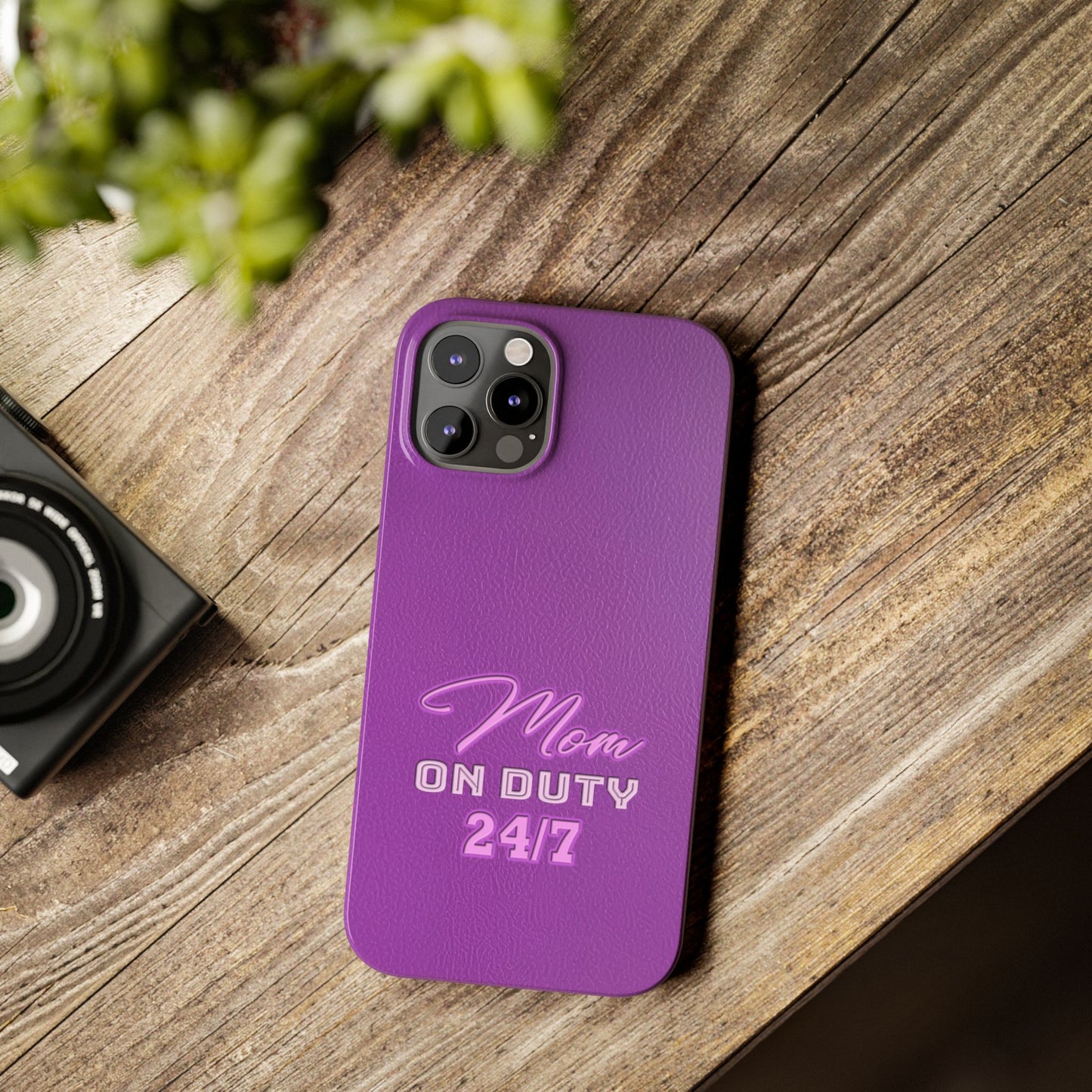 Mom On Duty Slim Case, Purple Case for Mothers