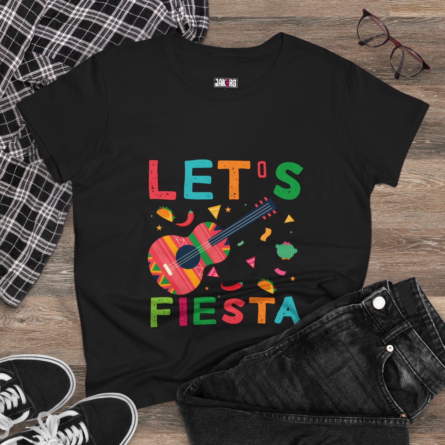 Let's Fiesta Women's Cotton Tee - Fun Party Shirt for Celebrations