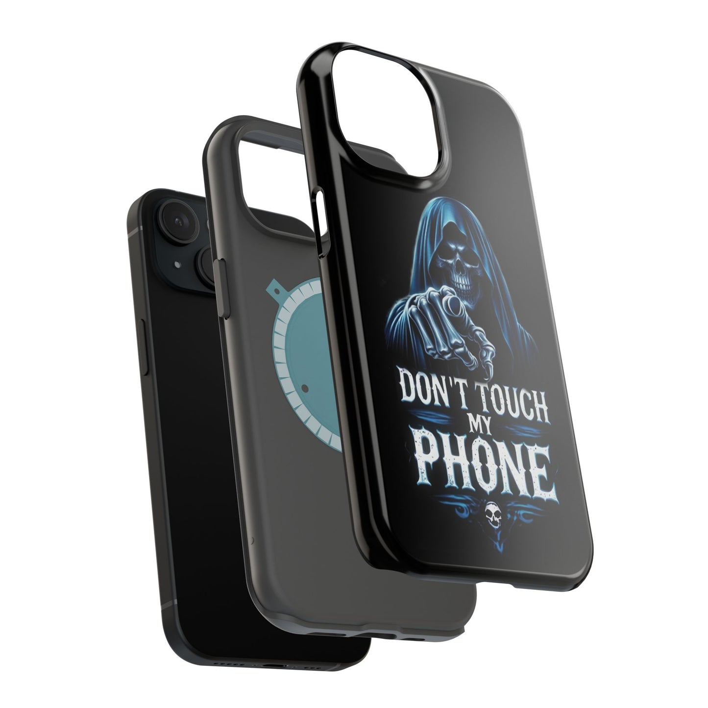 Gothic Magnetic iPhone Case: Don't Touch My Phone