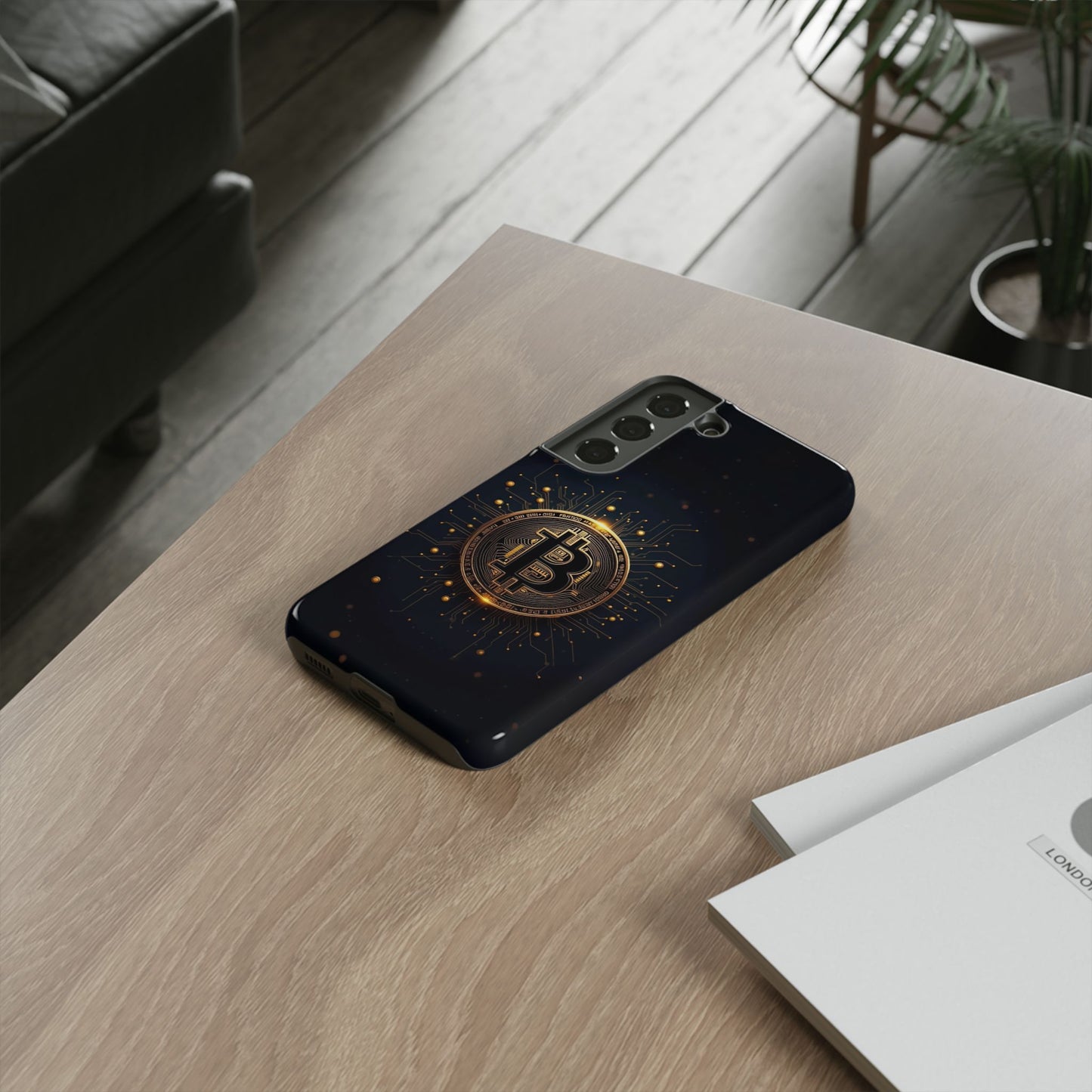 Bitcoin Samsung Tough Case for Smartphones, Crypto Lover Phone Accessory