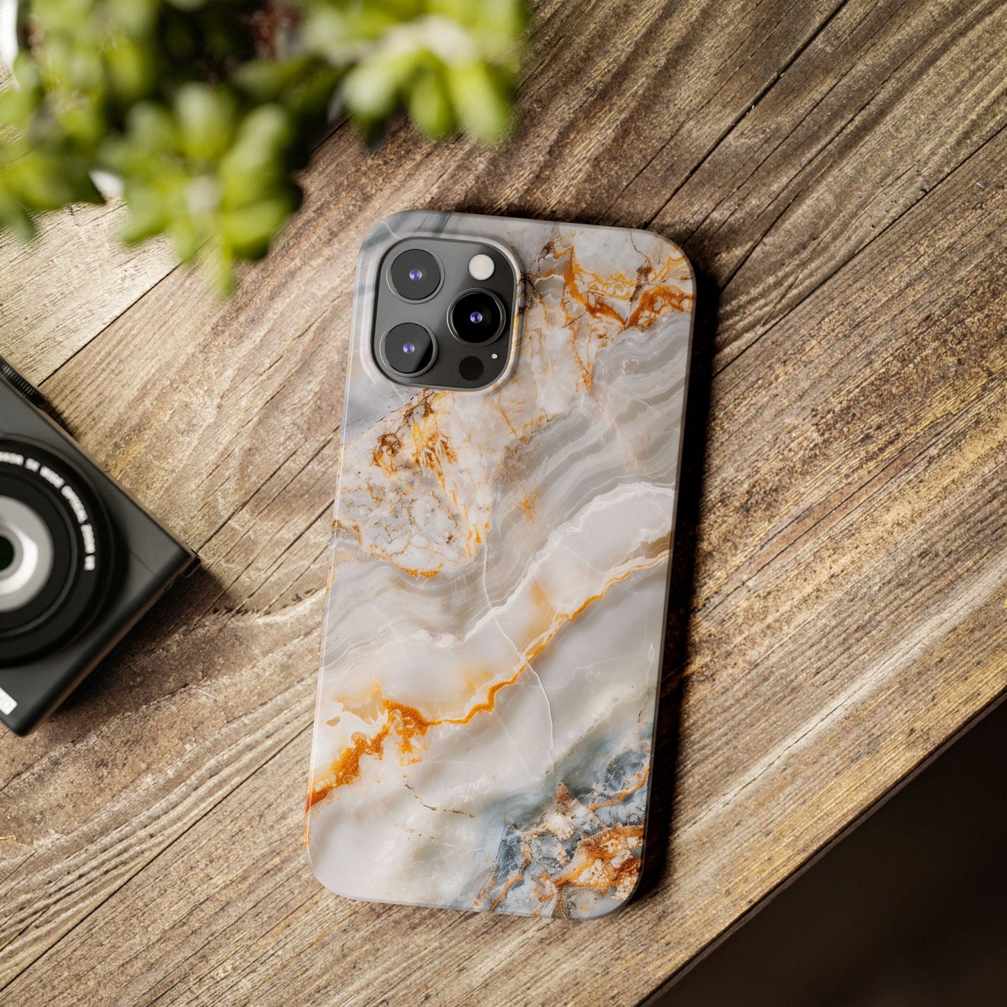 Pure Elegance Marble Slim Phone Cases, Modern Tech Decor