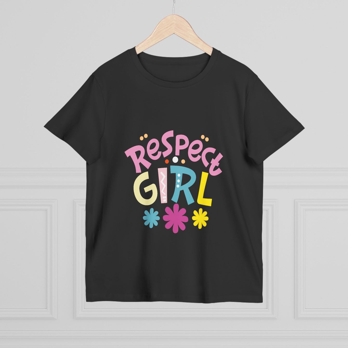 Women’s Respect Girl Tee - Fun & Colorful Graphic T-Shirt for Empowerment