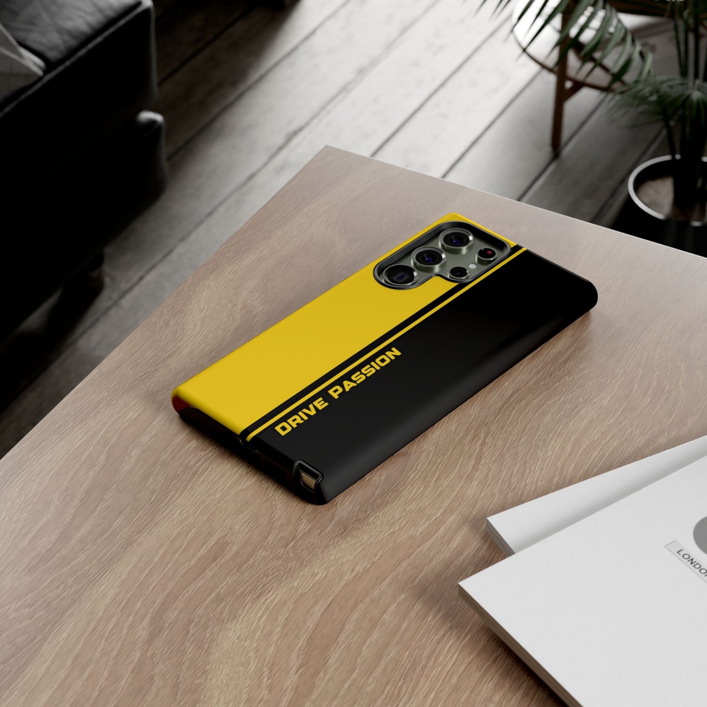 Drive Passion Tough Case – Bold Yellow & Black Design