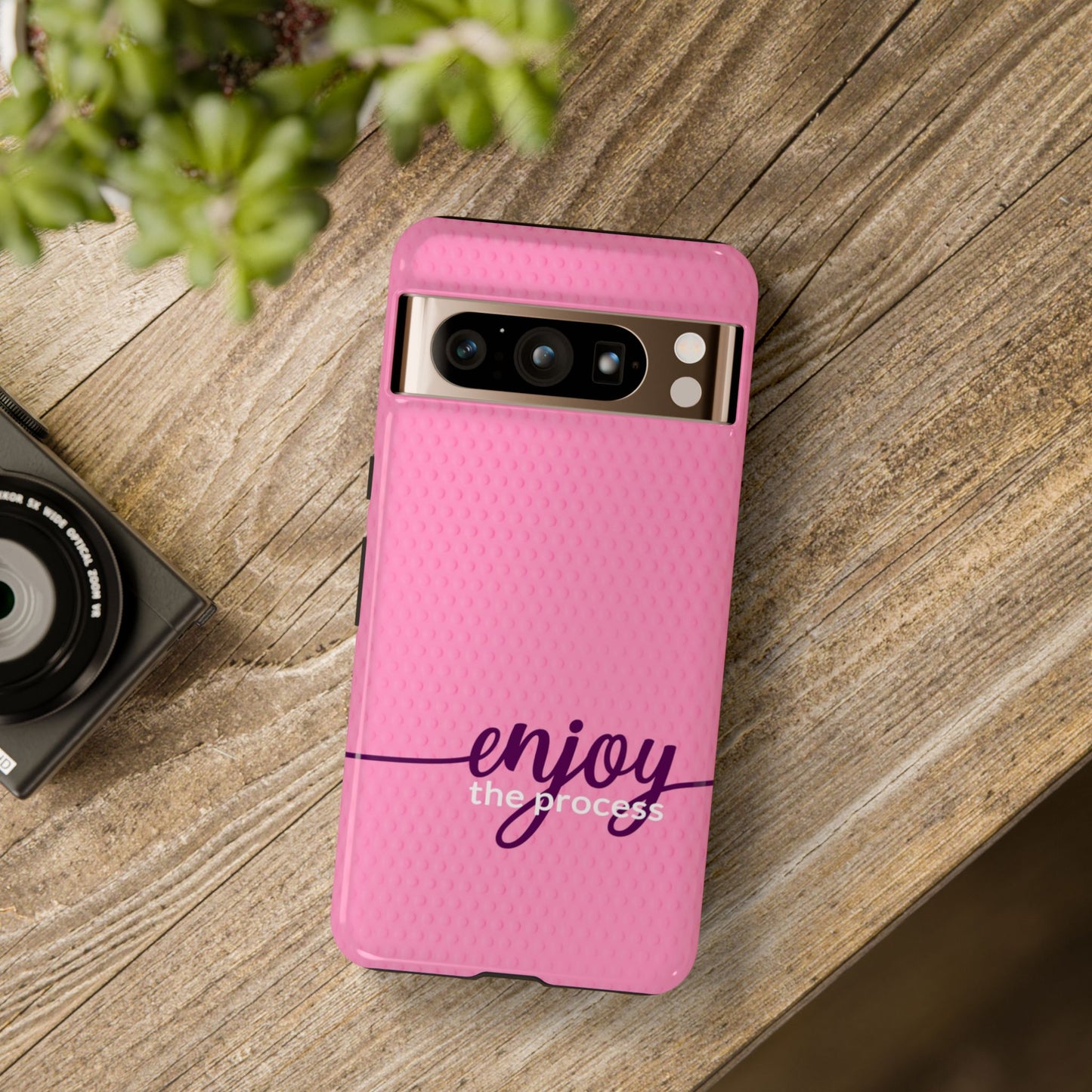 Enjoy the Process Tough Case - Motivational Pink Cover for Women