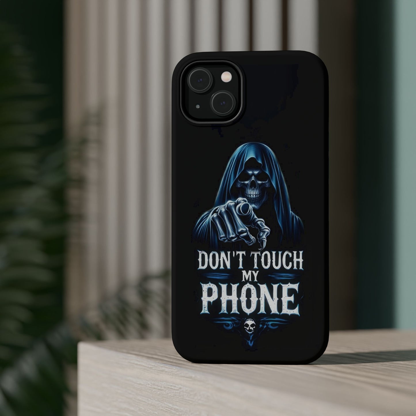 Gothic Magnetic iPhone Case: Don't Touch My Phone