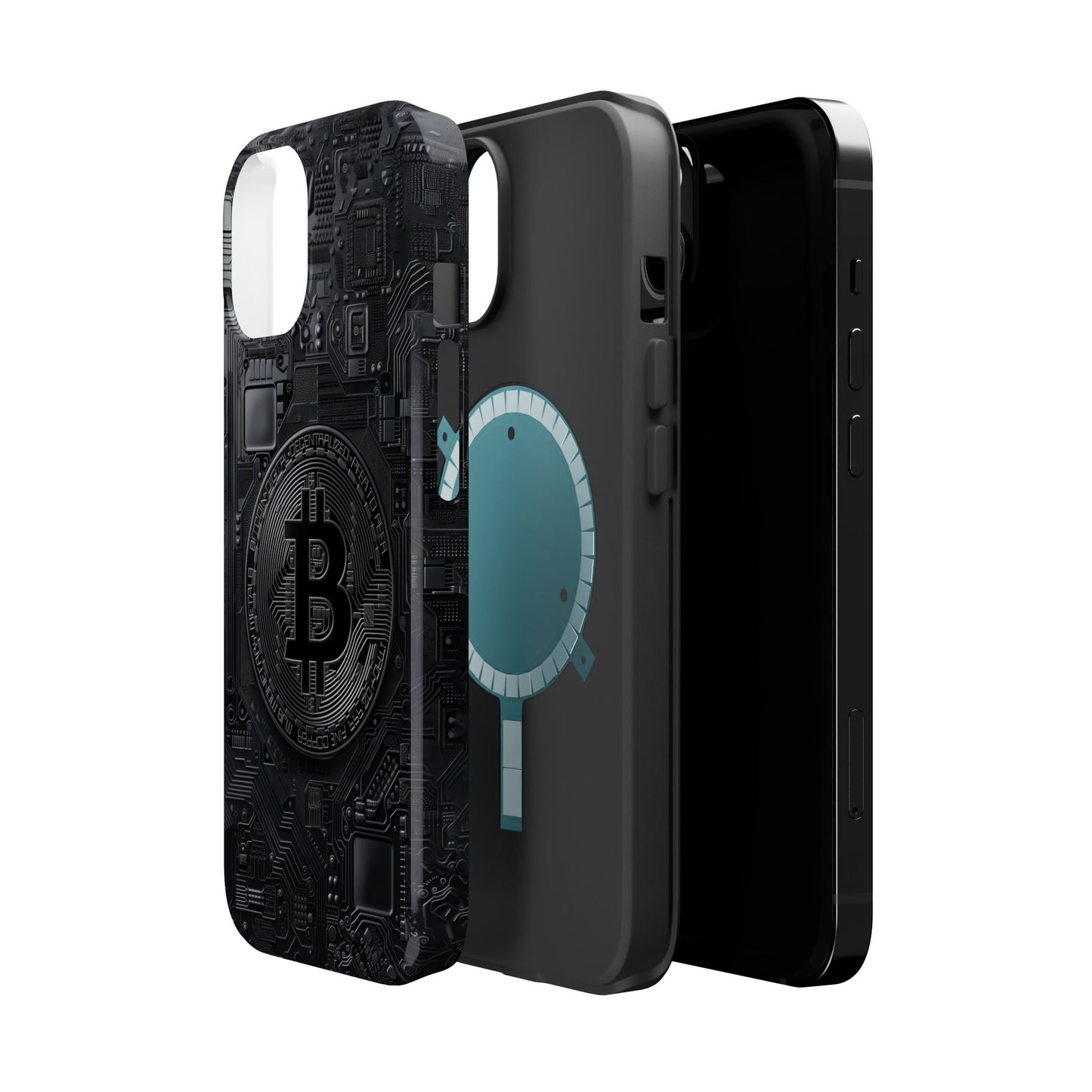 Black Bitcoin Magnetic iPhone Cases - Ideal for Tech Enthusiasts