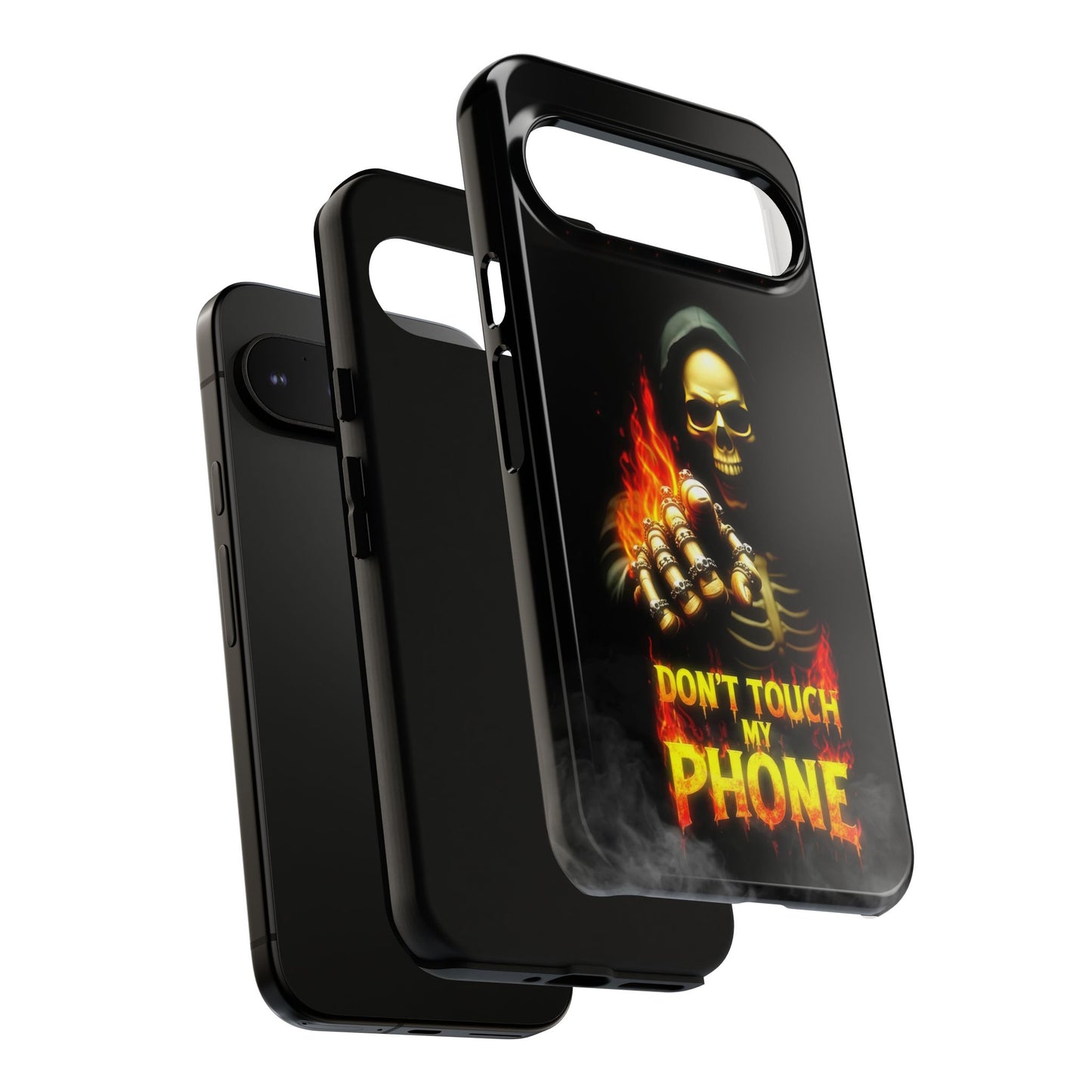 Skull Design Google Pixel Phone Case, Don't Touch My Phone Mobile Cover