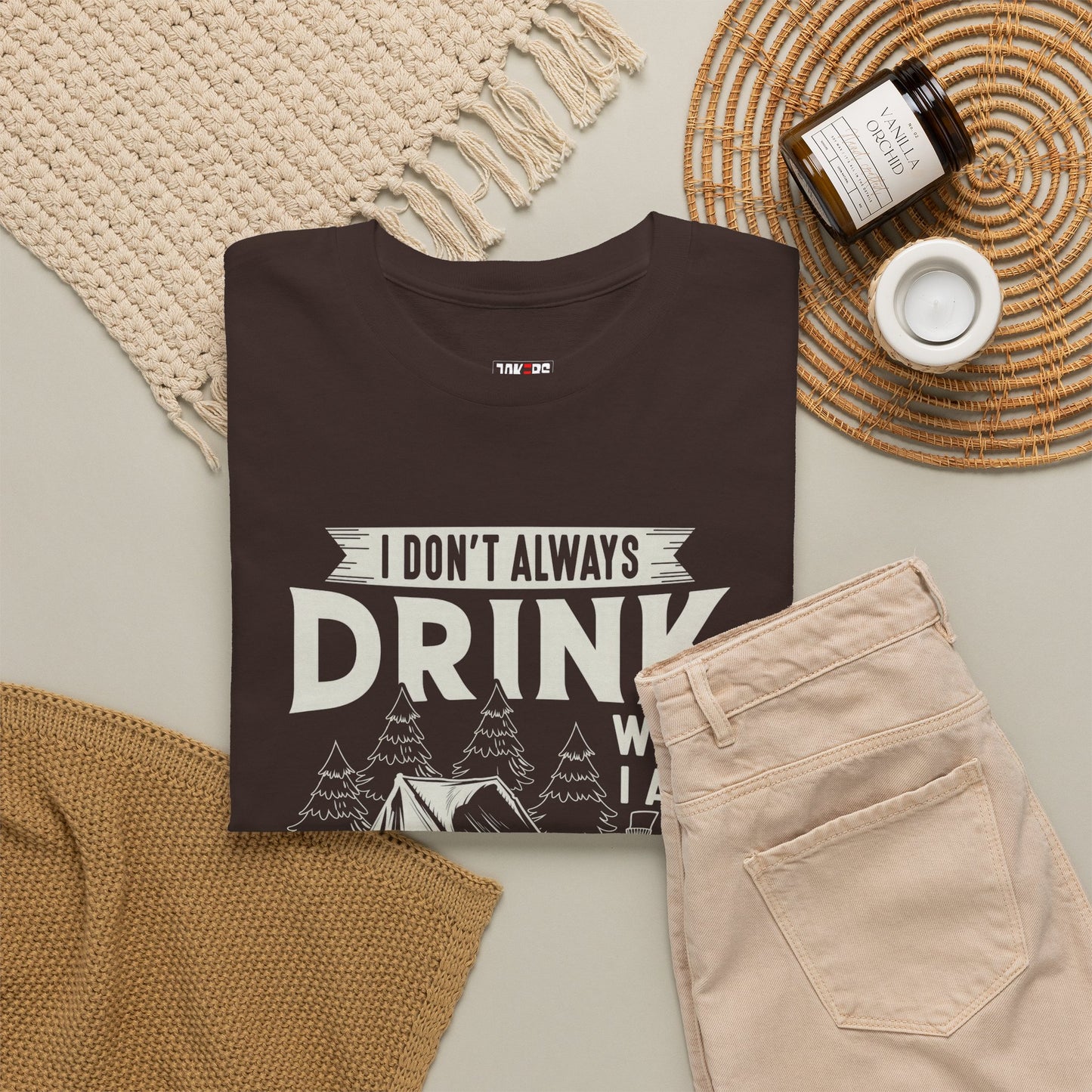 Camping Drinking Unisex Heavy Cotton Tee - Perfect Gift for Outdoor Enthusiasts
