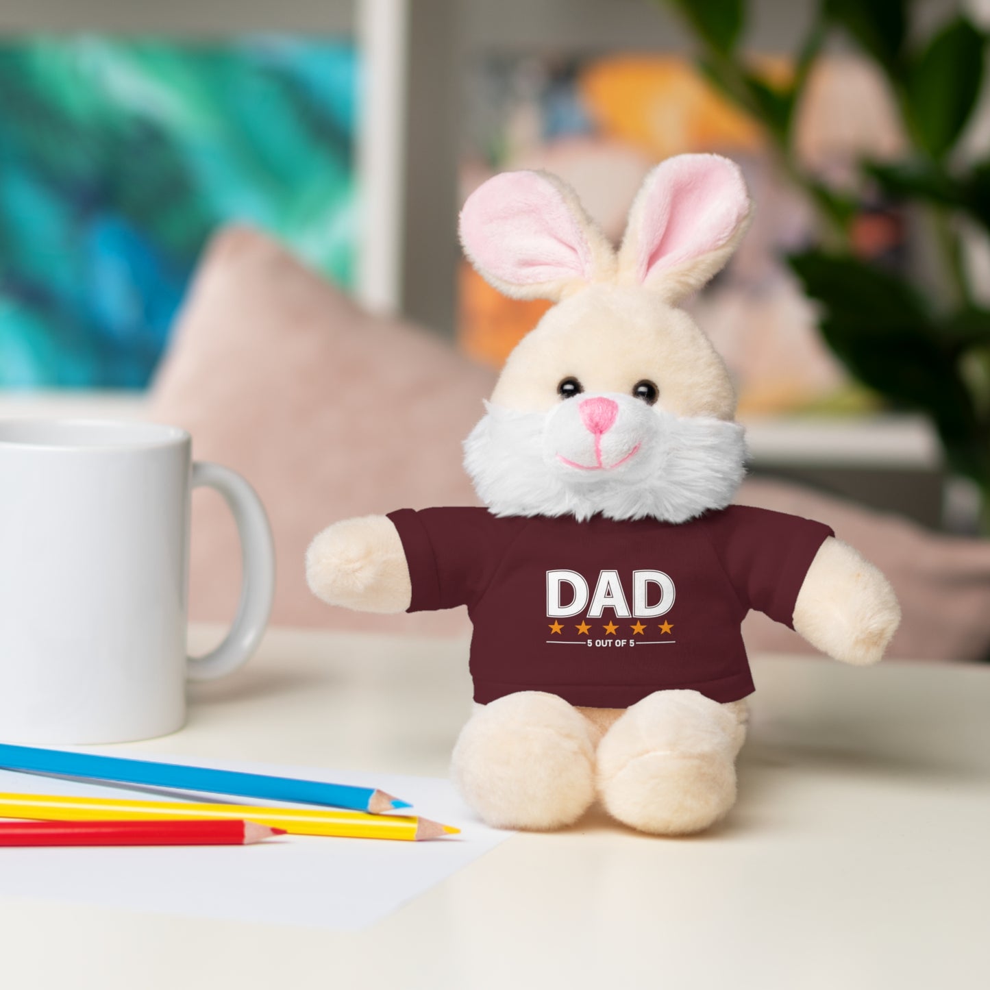 Stuffed Animal with T-Shirt, Gift for Dad