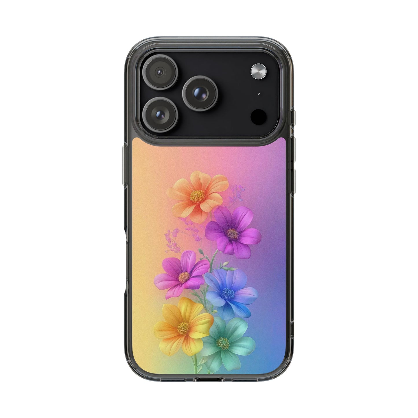 Floral Clear Phone Case – Colorful Flower Design