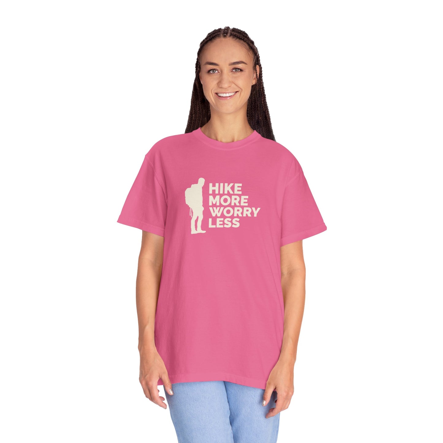 Hike More Worry Less Unisex Garment-Dyed T-shirt