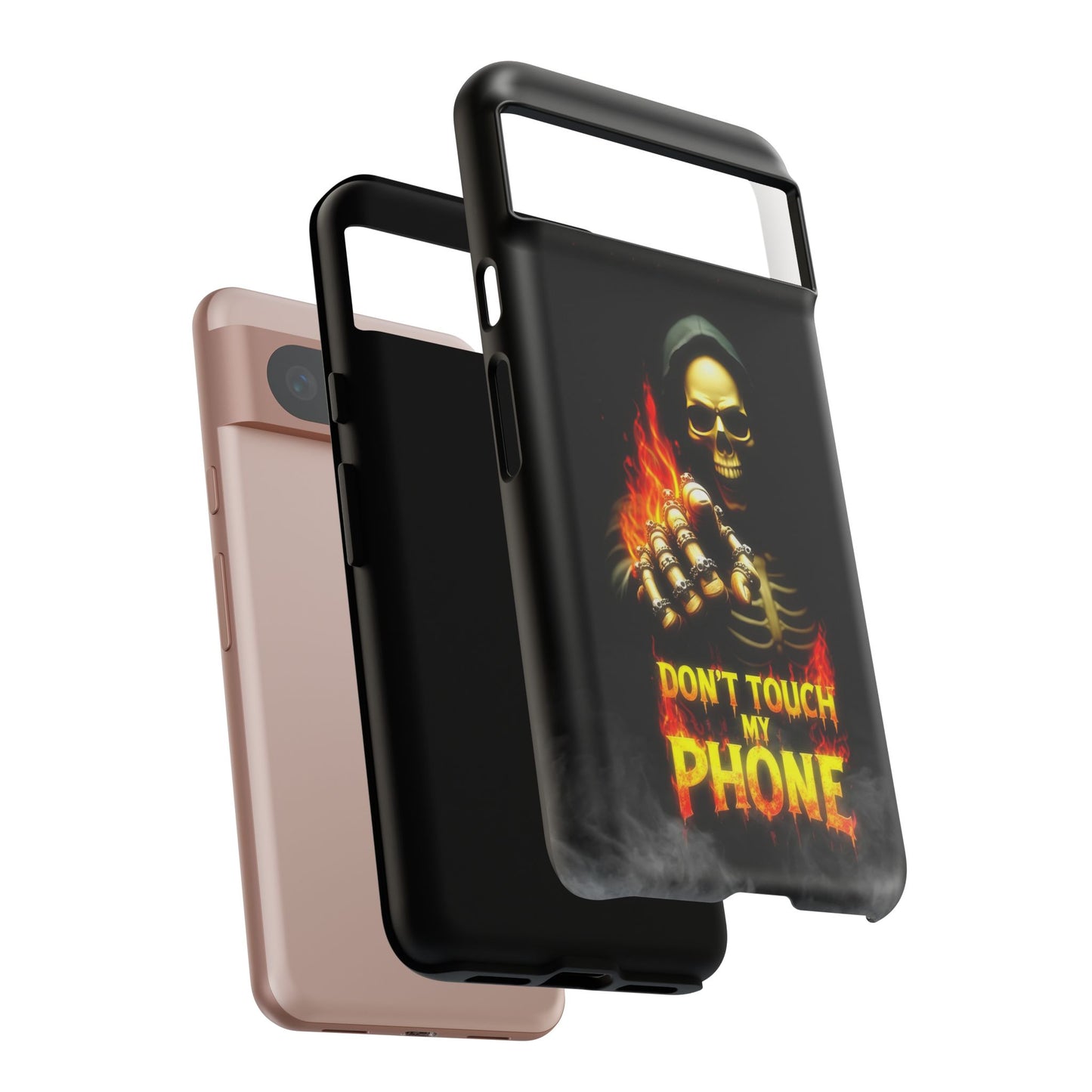 Skull Design Google Pixel Phone Case, Don't Touch My Phone Mobile Cover