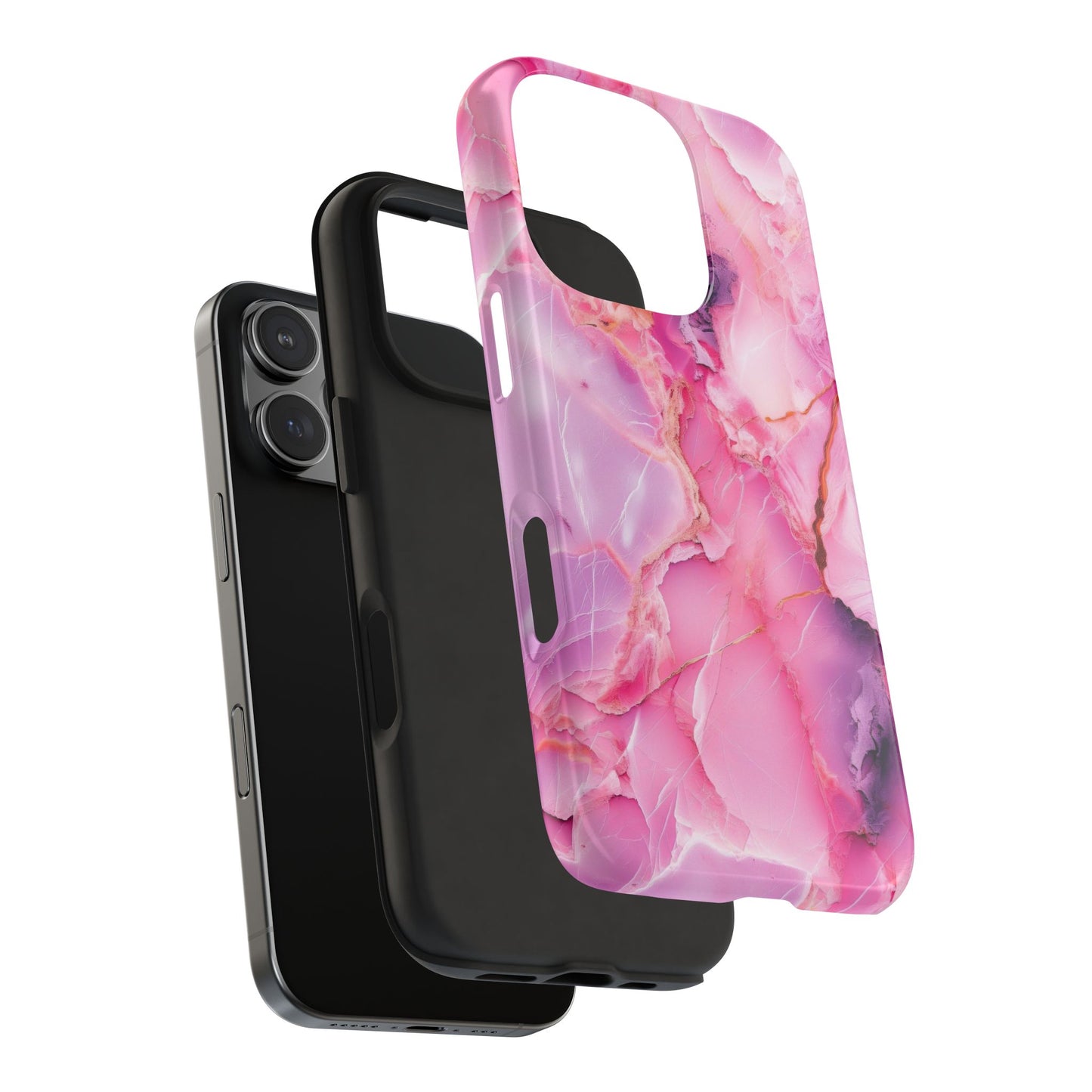 Pink Marble Tough Cases for iPhone, Stylish Protective Covers