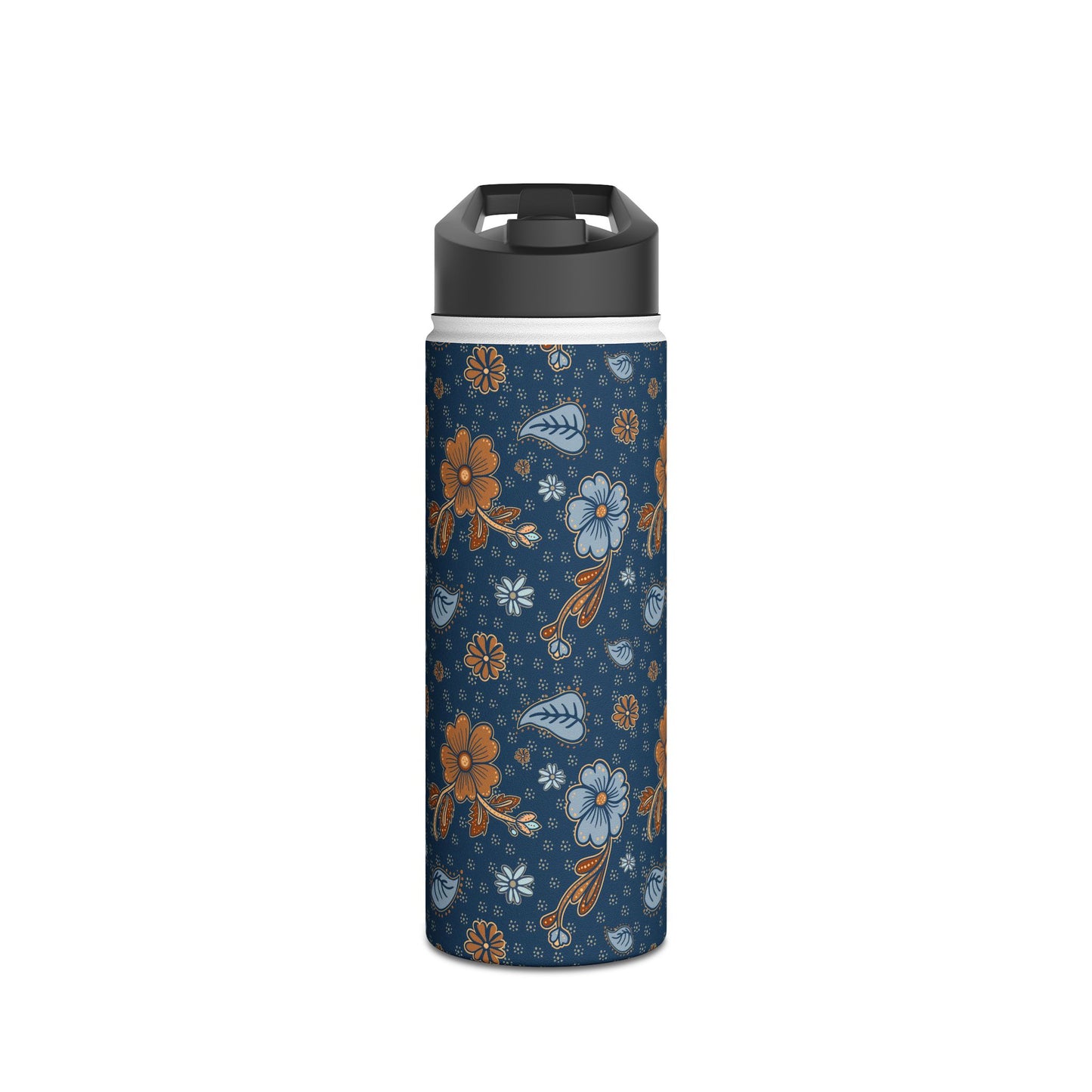 Timeless Elegance Stainless Steel Water Bottle, Standard Lid / Dark Blue