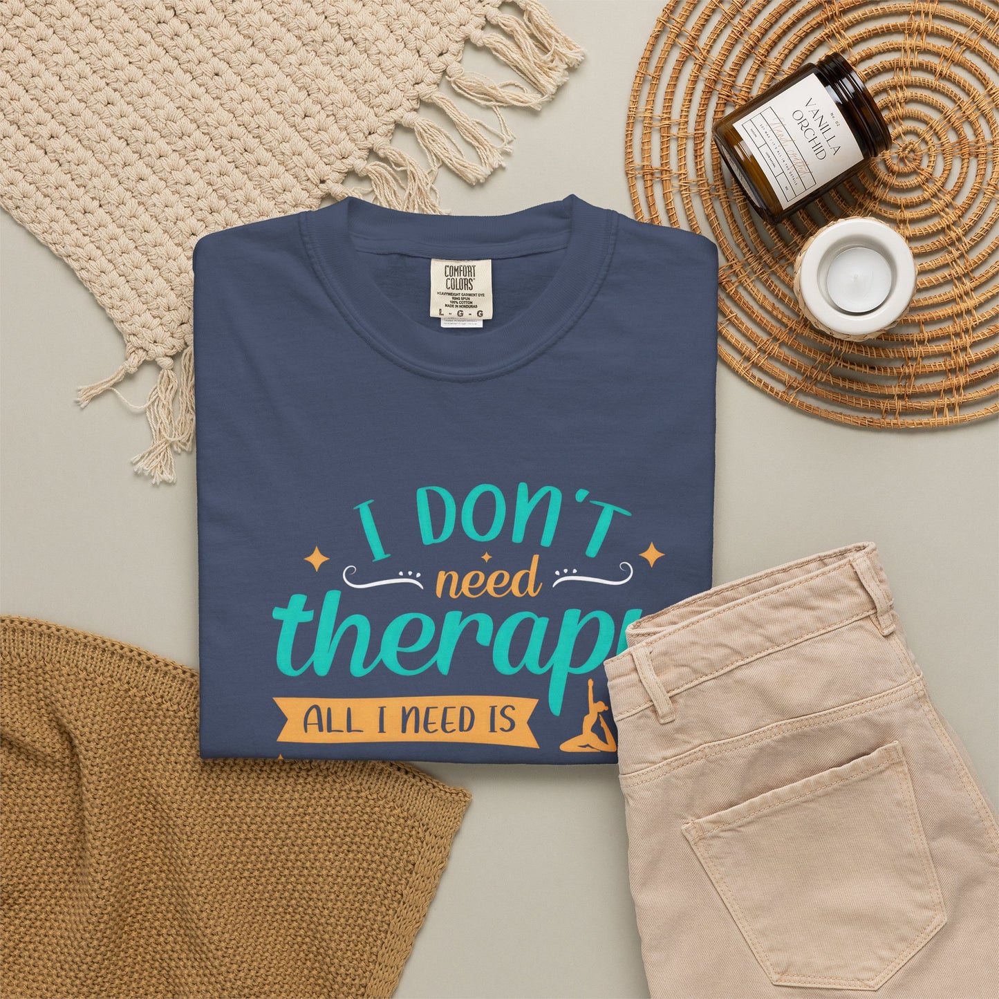 Yoga Therapy Unisex Garment-Dyed T-Shirt - Perfect for Mindfulness & Relaxation