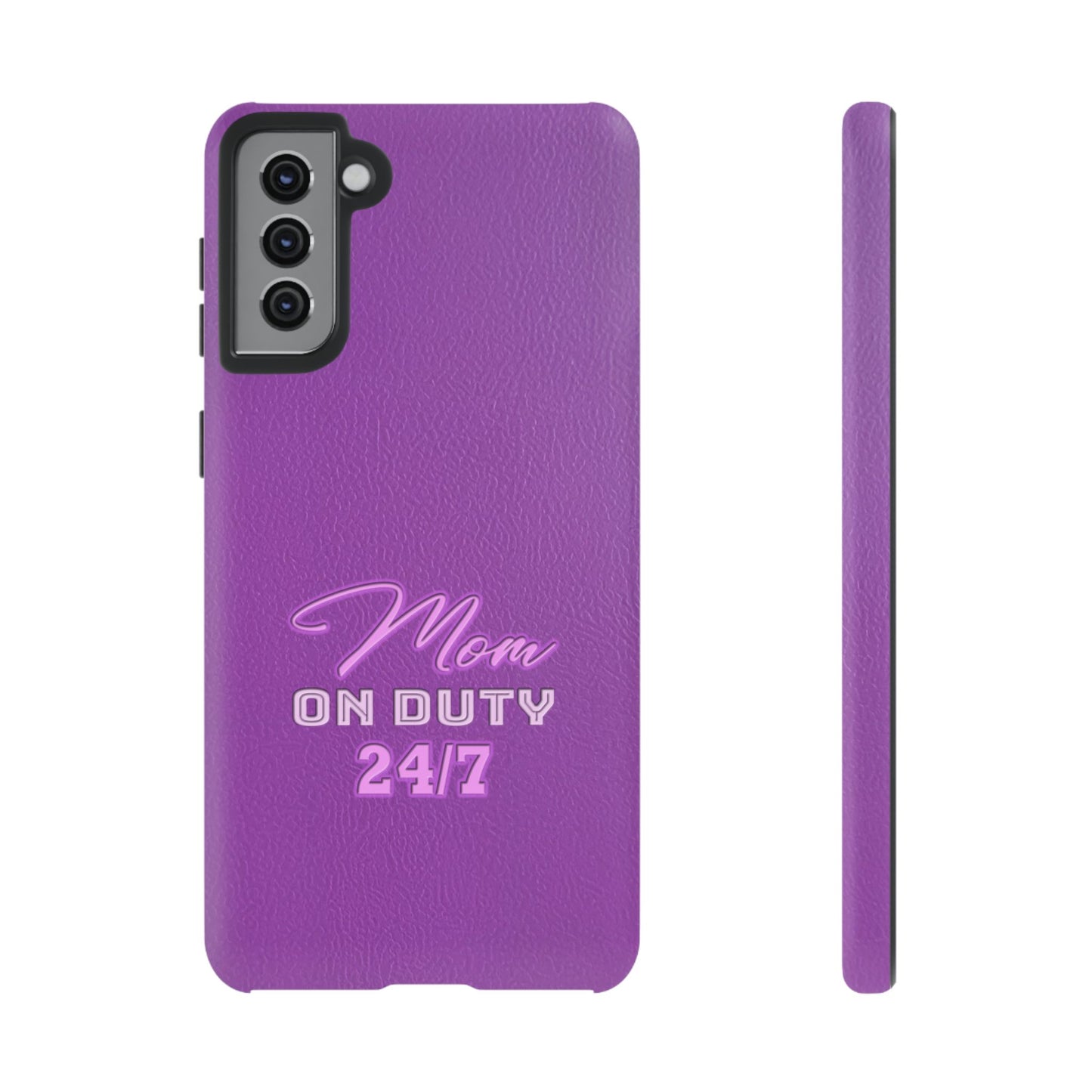 Mom On Duty Impact-Resistant Case, Purple Case for Mothers