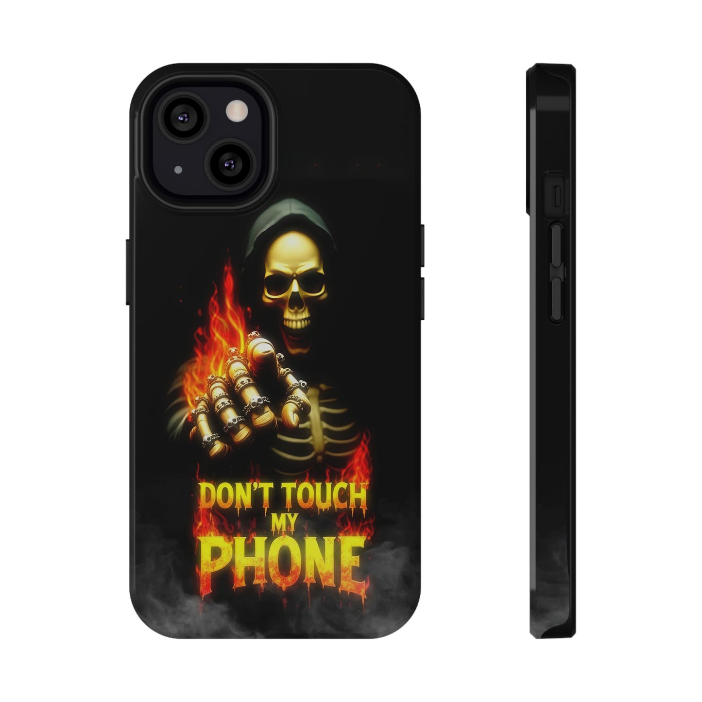 Skull Design Impact-Resistant iPhone Case, Don't Touch My Phone