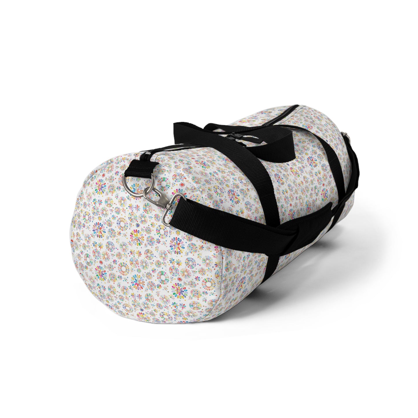 Vibrant Vibes: Happy Color Duffel Bag / White