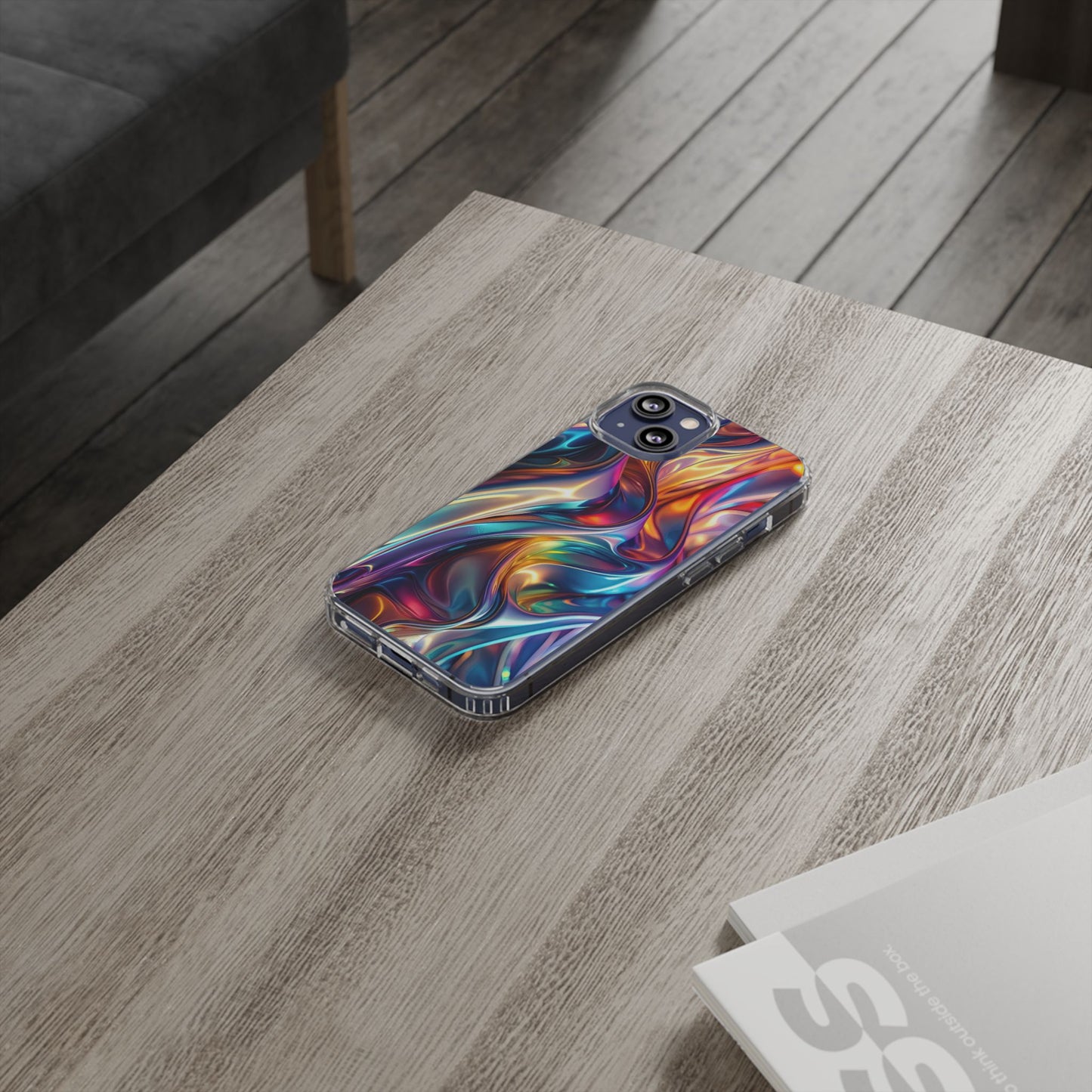 Colorful Clear Case for iPhone – Abstract Art Design