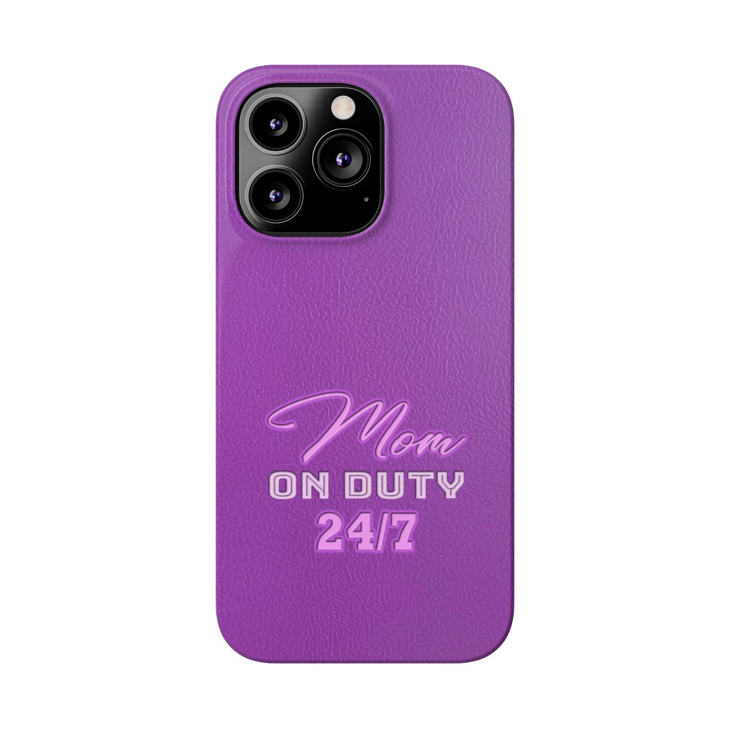 Mom On Duty Slim Case, Purple Case for Mothers