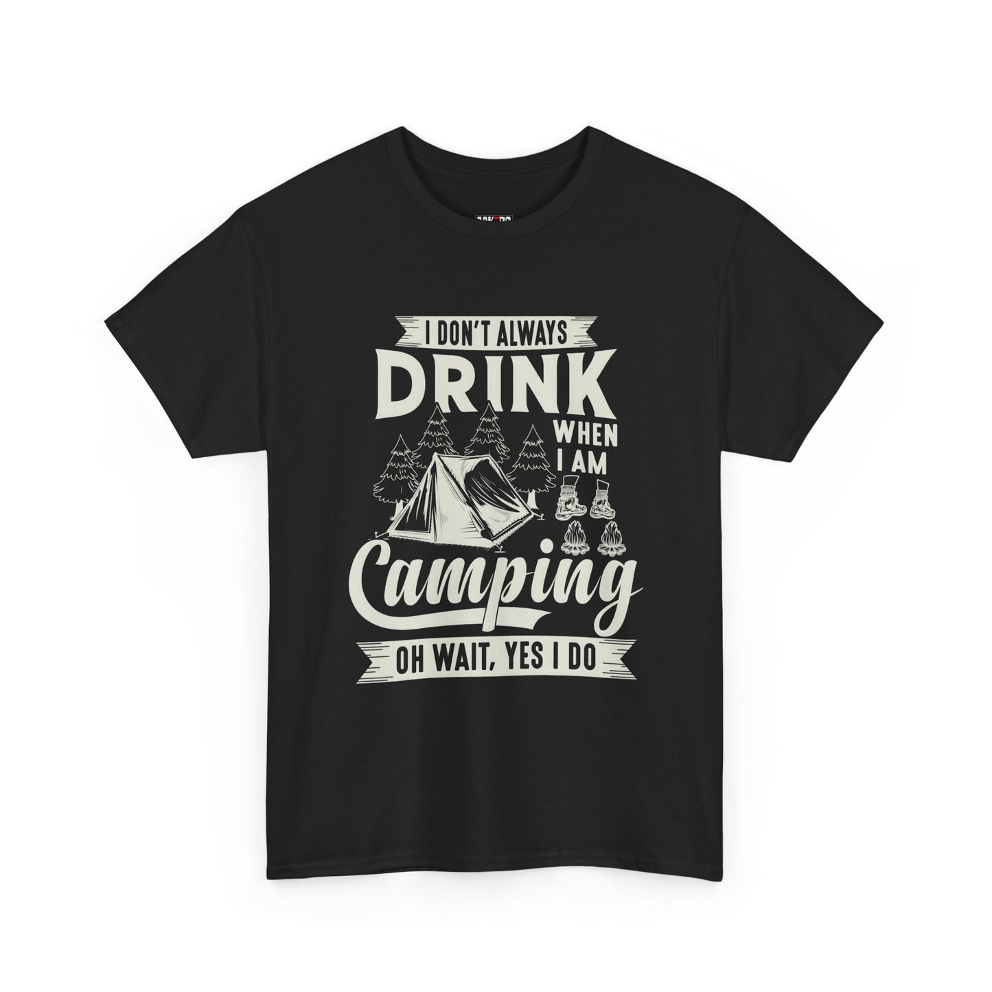 Camping Drinking Unisex Heavy Cotton Tee - Perfect Gift for Outdoor Enthusiasts