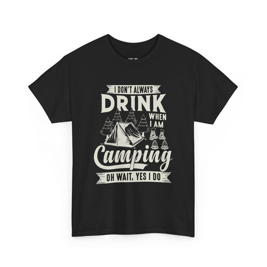 Camping Drinking Unisex Heavy Cotton Tee - Perfect Gift for Outdoor Enthusiasts