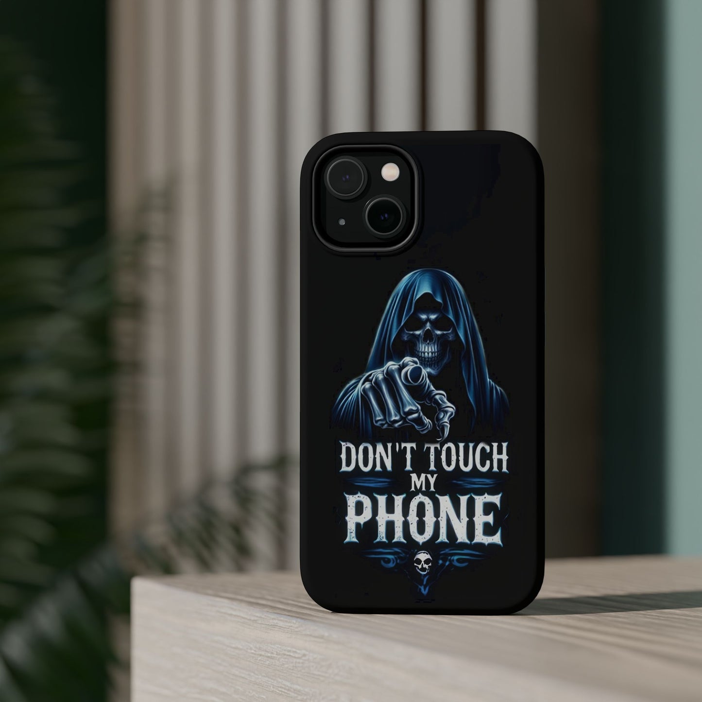 Gothic Magnetic iPhone Case: Don't Touch My Phone