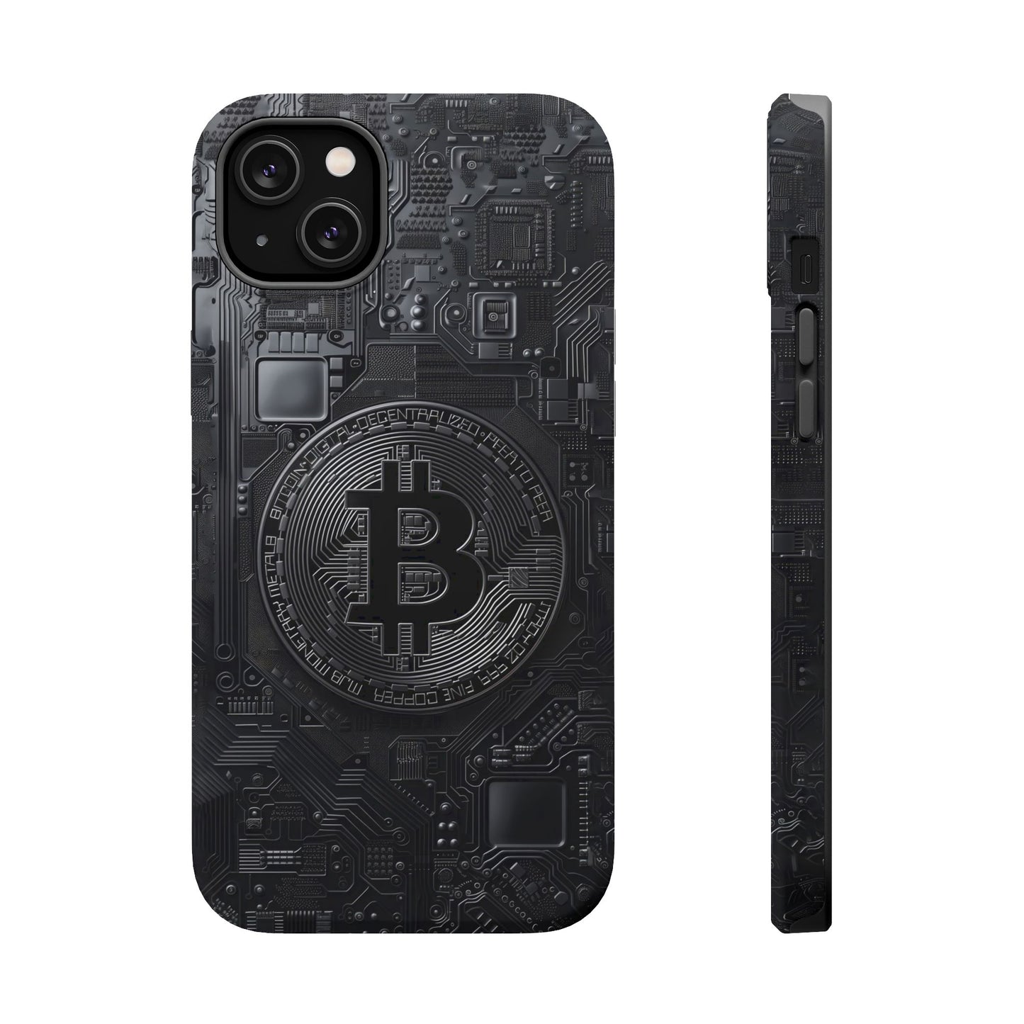 Black Bitcoin Magnetic iPhone Cases - Ideal for Tech Enthusiasts