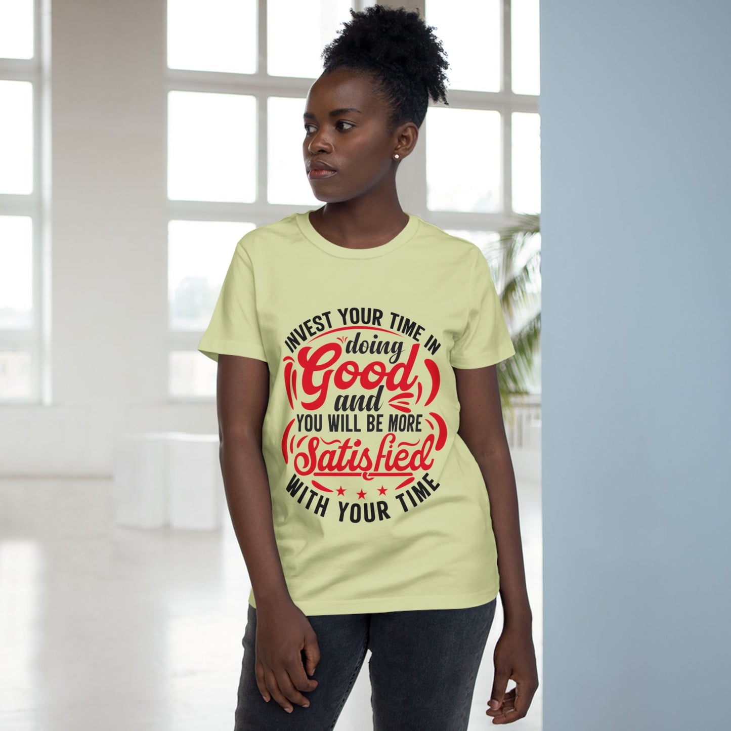 Inspirational Women's Maple Tee - Invest Your Time in Doing Good