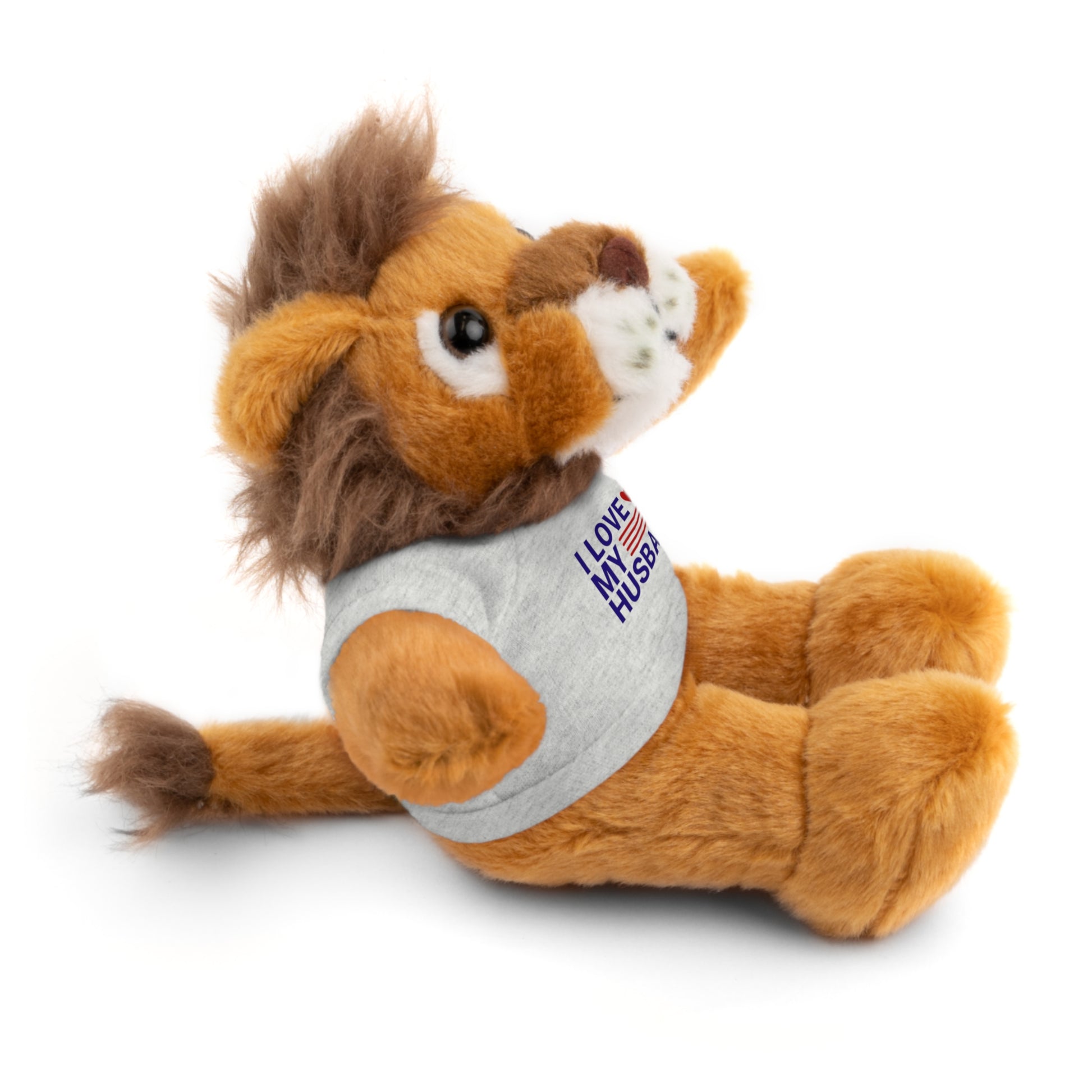 Stuffed Animal with "I love my husband" Tee, Gift for husband