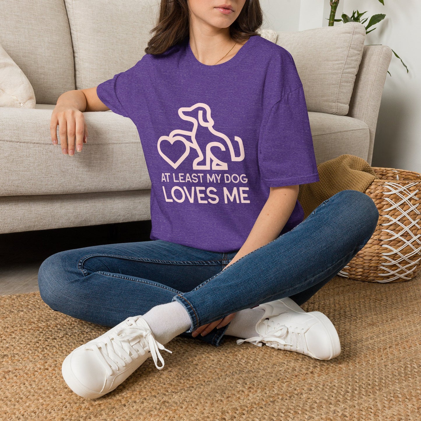 Dog Lover Unisex T-Shirt - At Least My Dog Loves Me