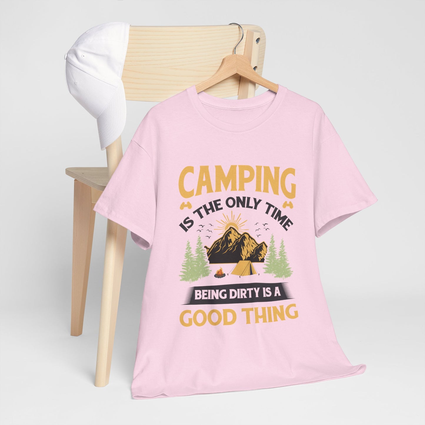 Camping Vibes Unisex Heavy Cotton Tee - "Being Dirty is a Good Thing"
