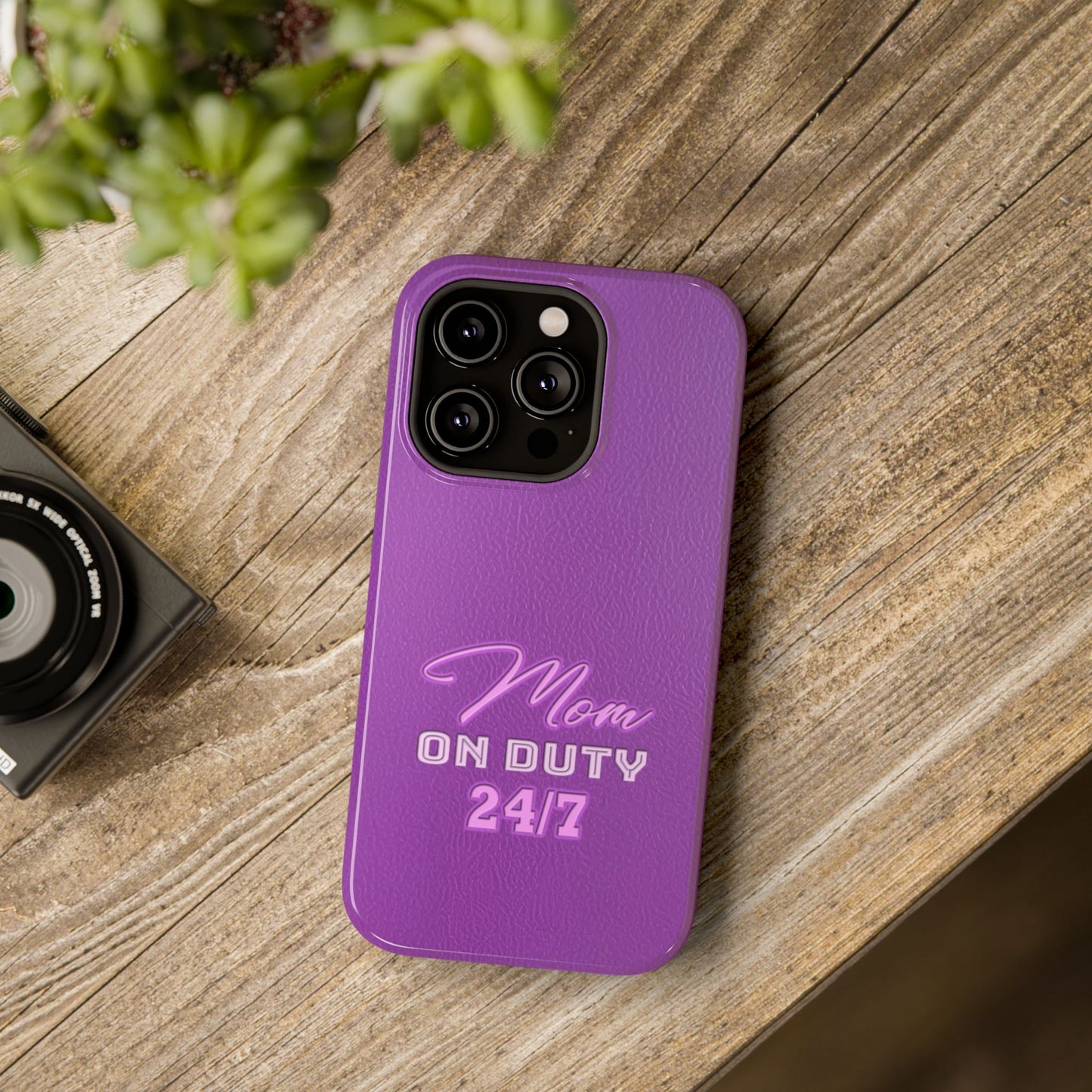 Mom On Duty Impact-Resistant Case, Purple Case for Mothers