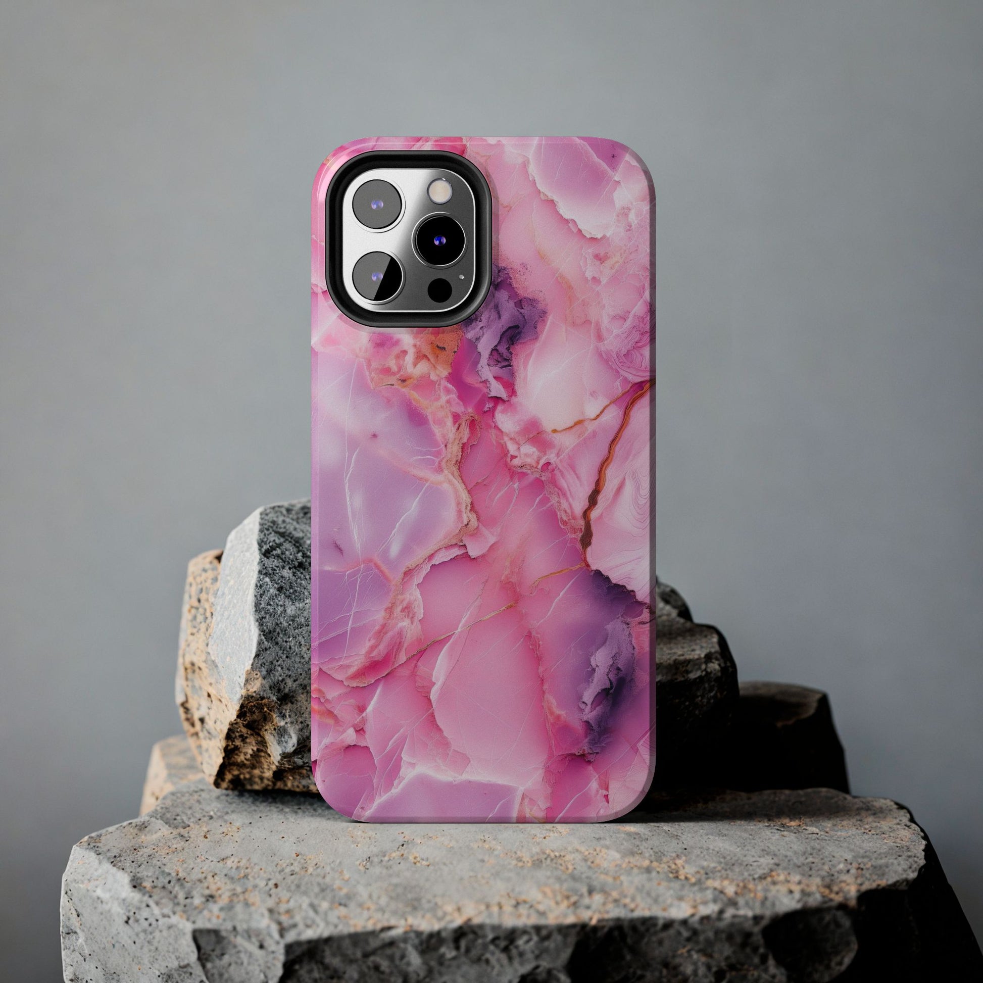 Pink Marble Tough Cases for iPhone, Stylish Protective Covers