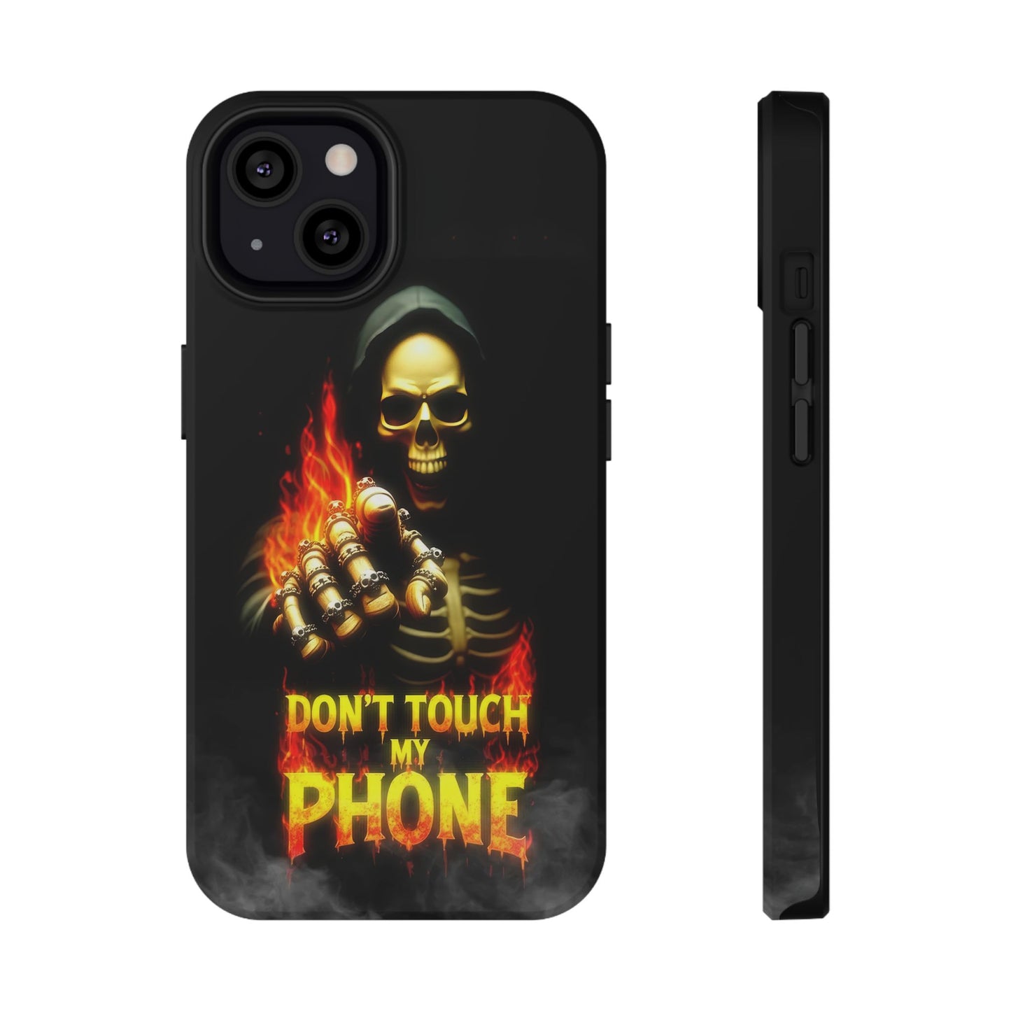 Skull Design Impact-Resistant iPhone Case, Don't Touch My Phone