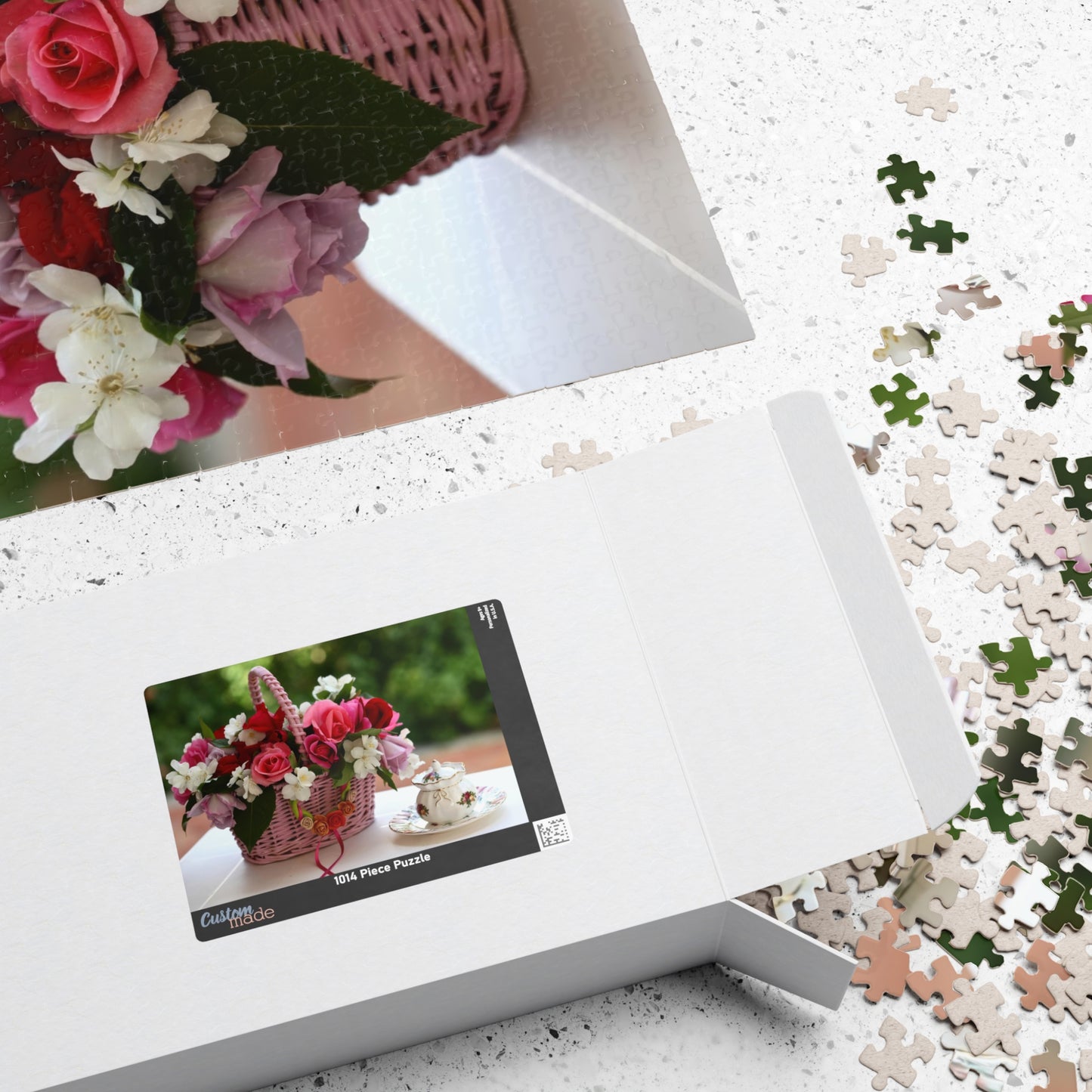 Puzzle - Floral Basket - 1014 Pieces - Relaxation & Family Fun