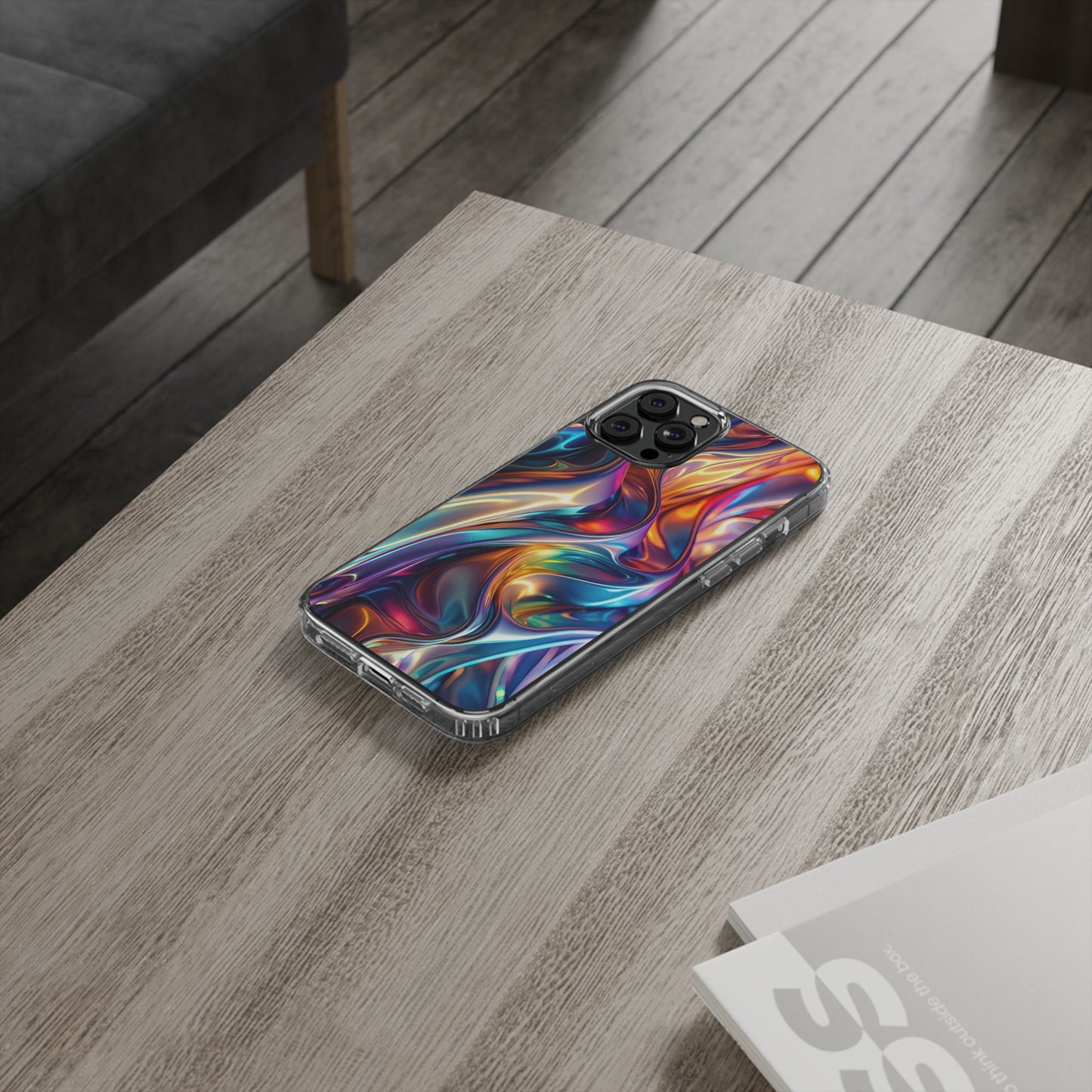Colorful Clear Case for iPhone – Abstract Art Design
