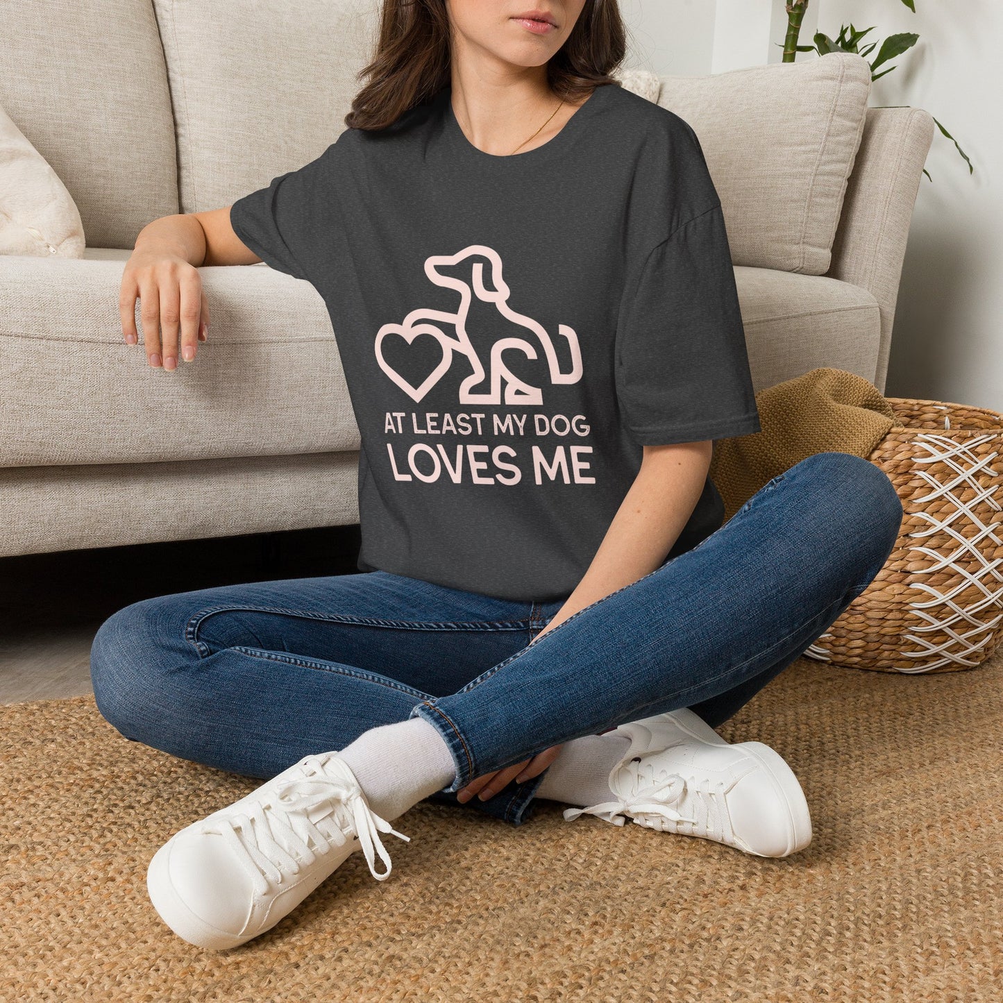 Dog Lover Unisex T-Shirt - At Least My Dog Loves Me