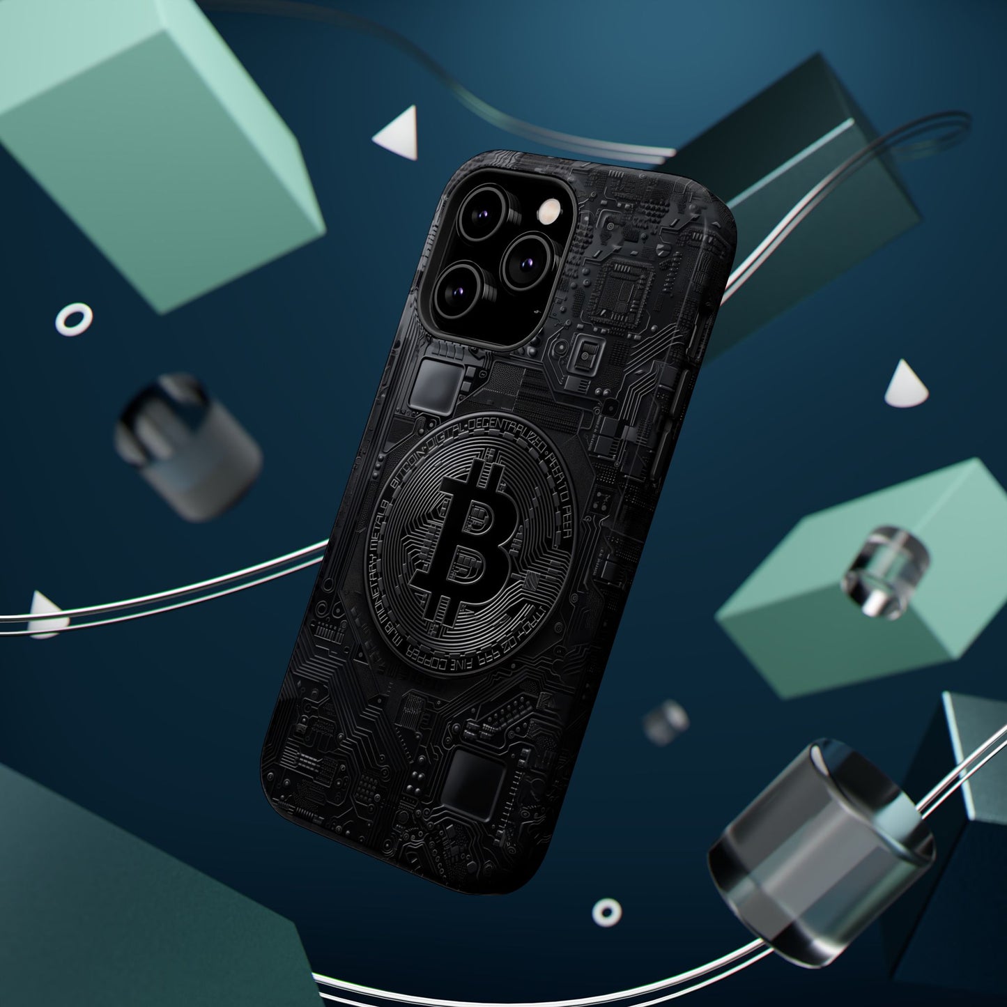 Black Bitcoin Magnetic iPhone Cases - Ideal for Tech Enthusiasts
